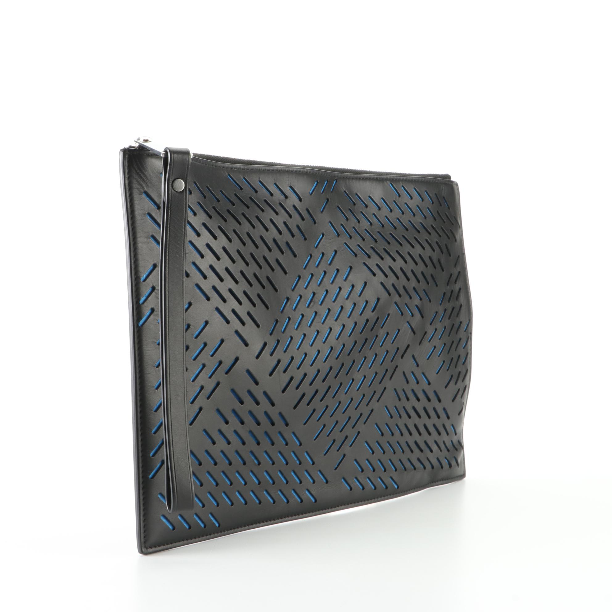 Bottega Veneta Flat Wristlet Clutch in Laser Cut Leather