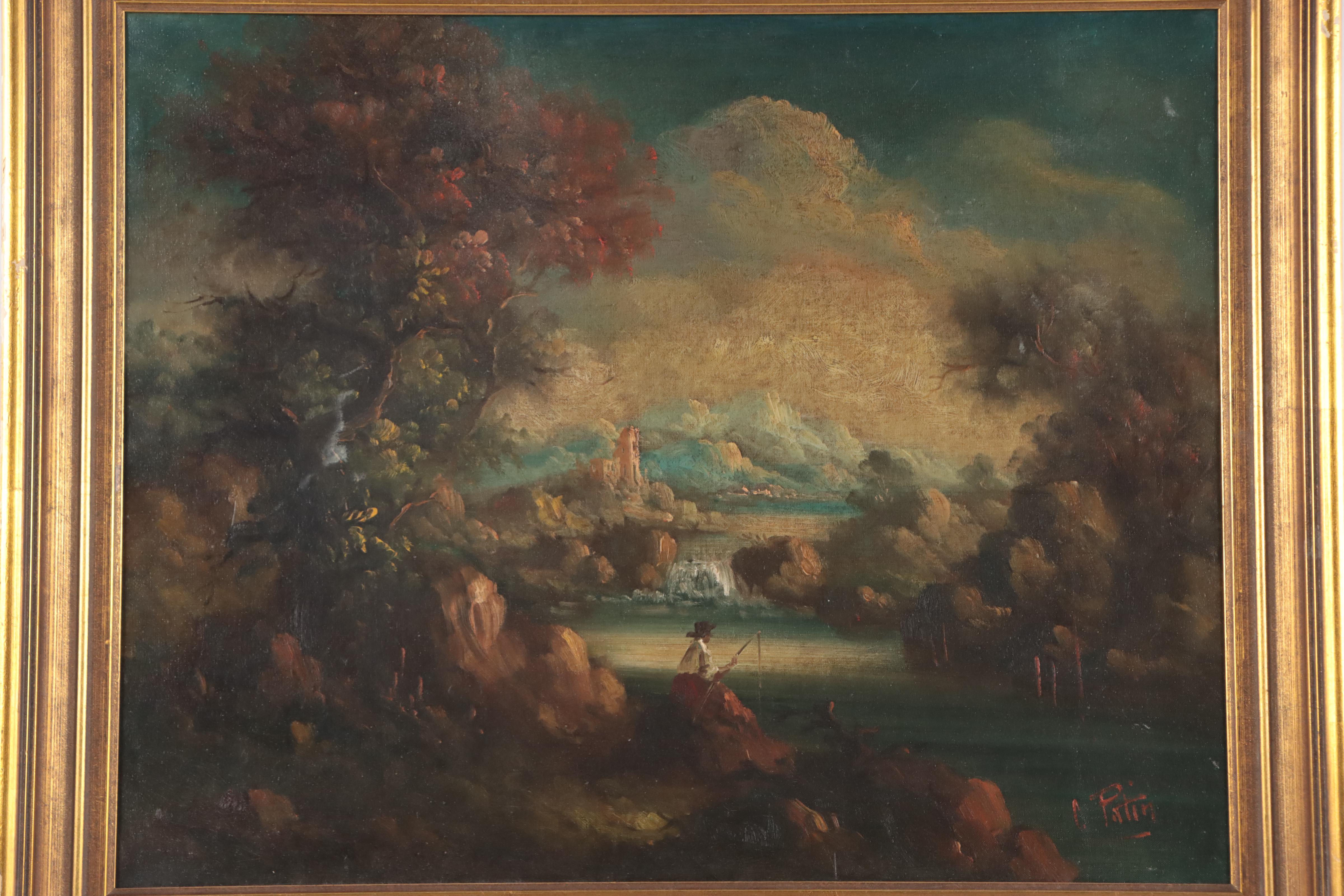 C. Patin Continental Landscape Oil Painting
