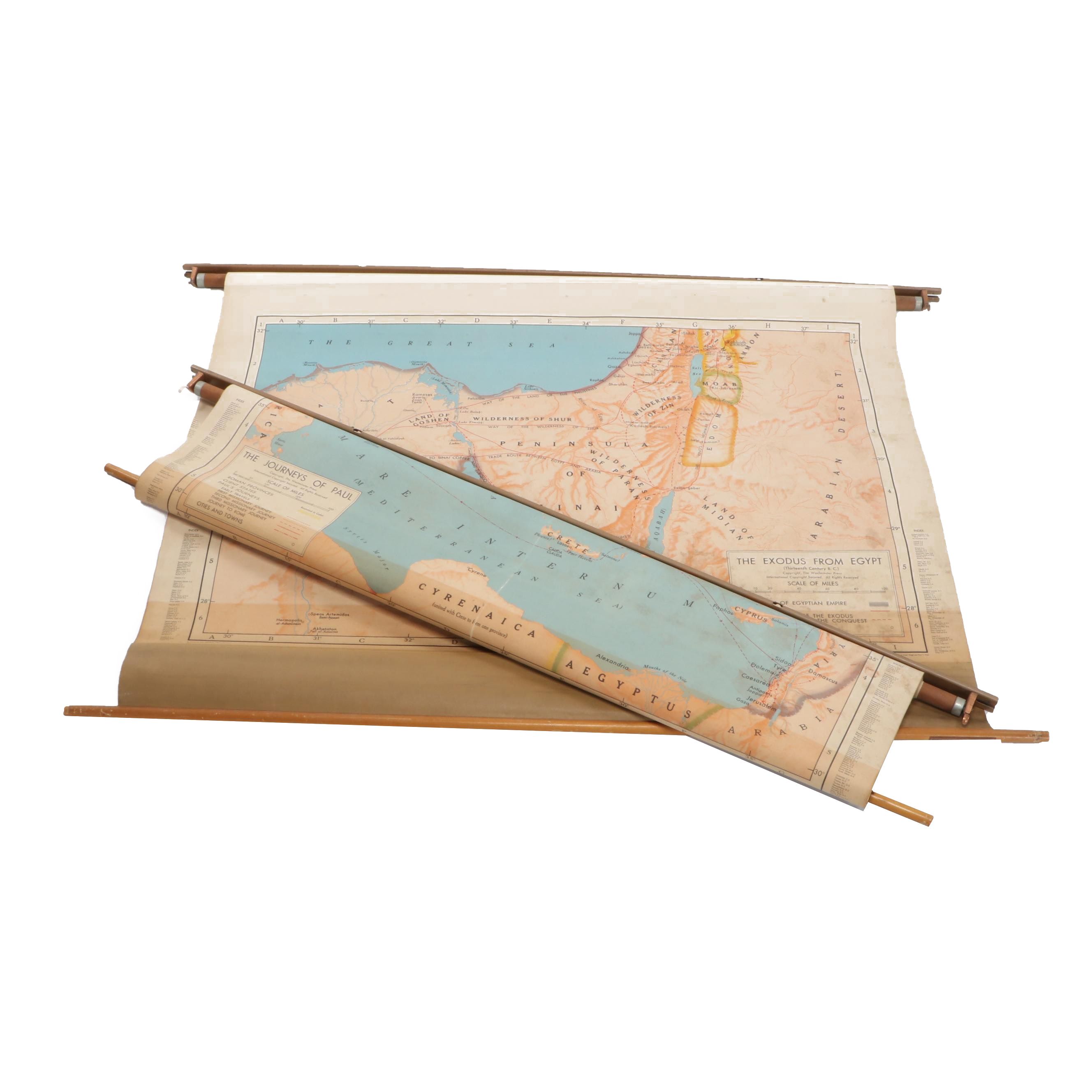 The Westminster Press "Exodus From Egypt" and Other Roller Maps