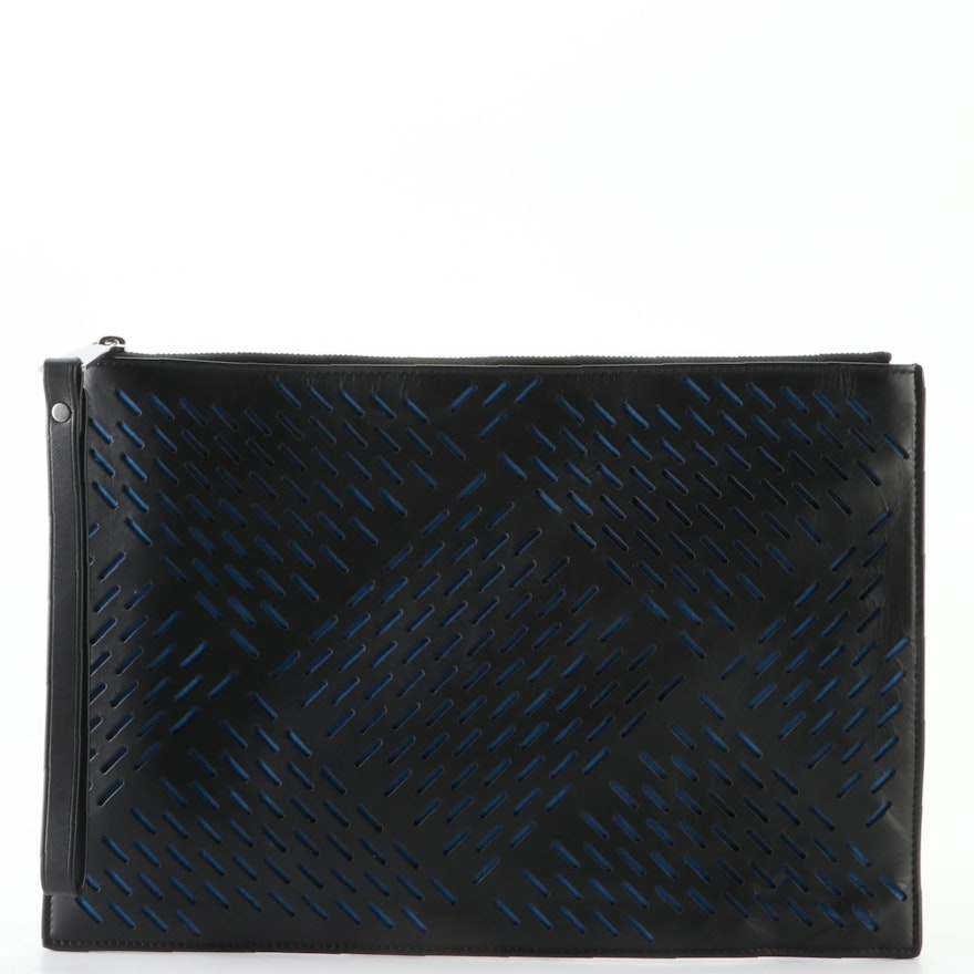 Bottega Veneta Flat Wristlet Clutch in Laser Cut Leather