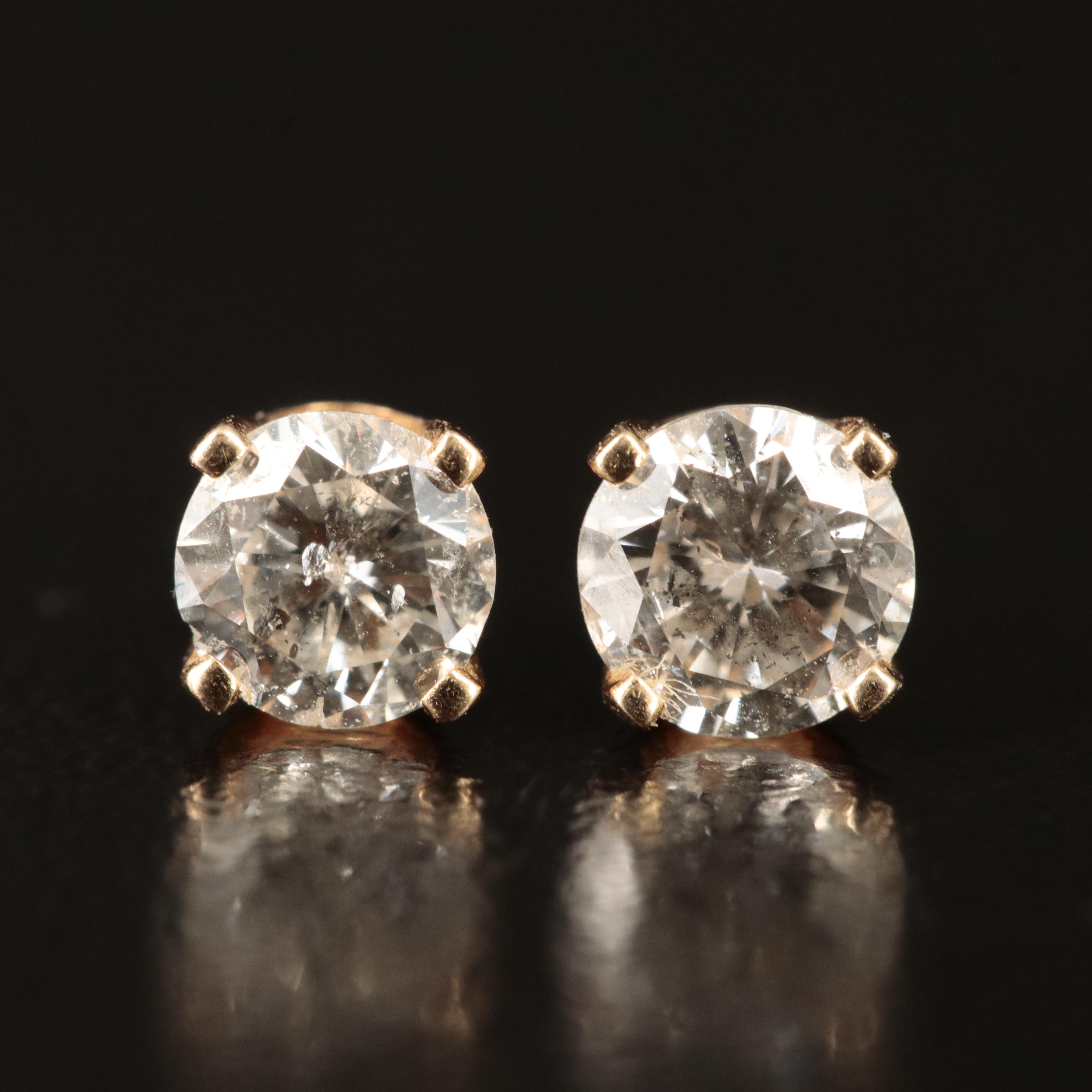 14K 0.60 CTW Diamond Stud Earrings with Enhancers