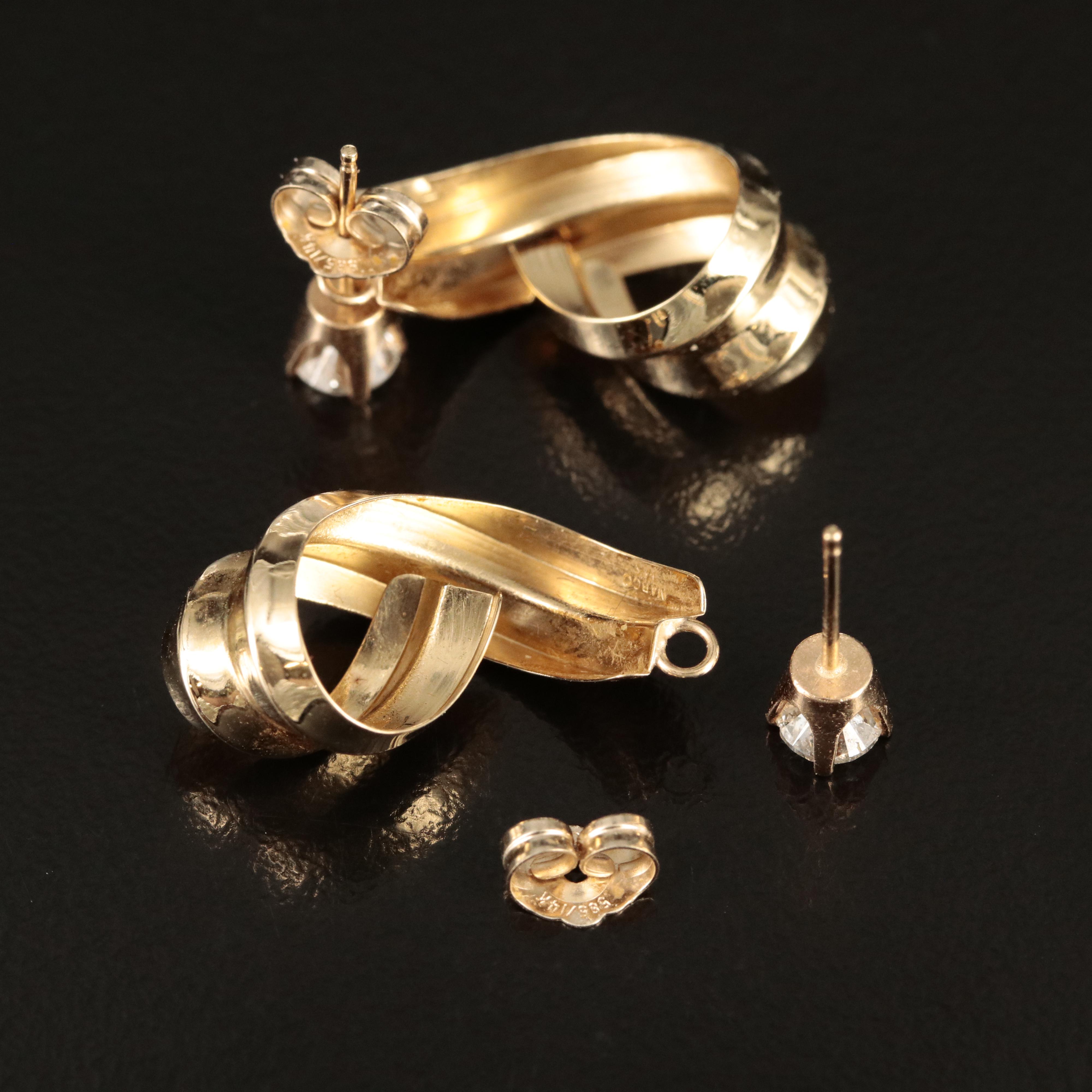 14K 0.60 CTW Diamond Stud Earrings with Enhancers