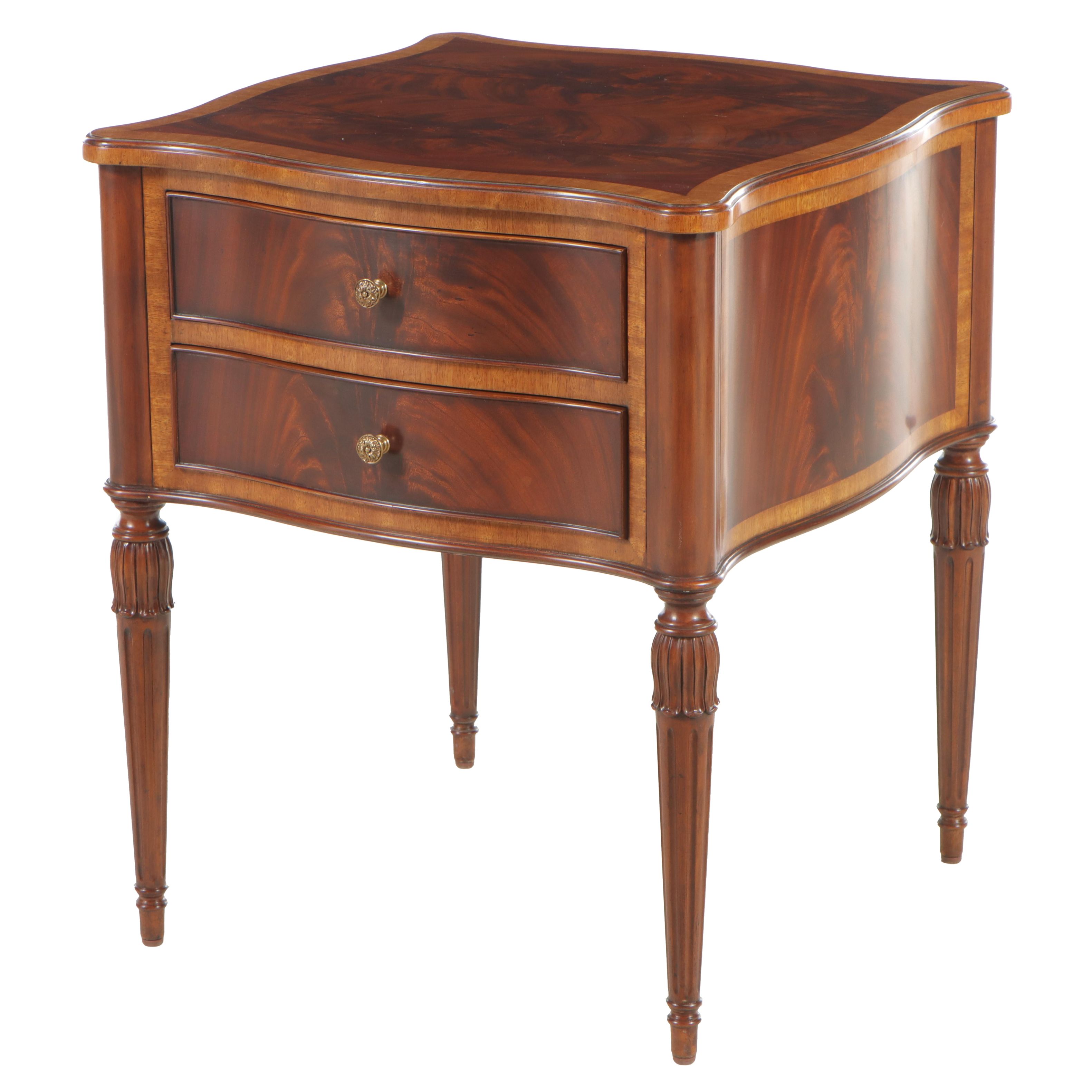 Scarborough House George III Style Flame Mahogany and Crossbanded Side Table