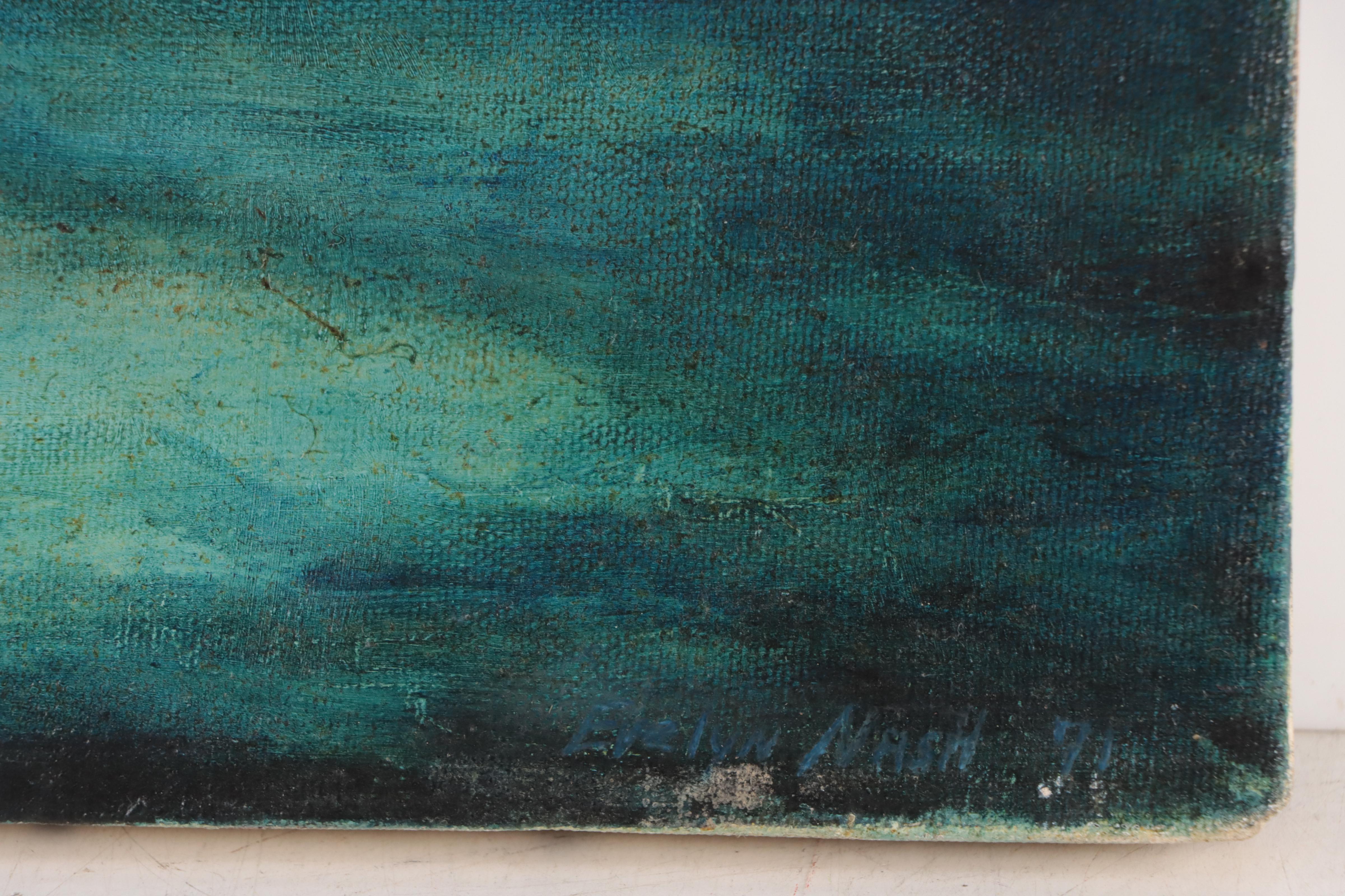 Evelyn Nash Nocturne Nautical Oil Painting, 1971