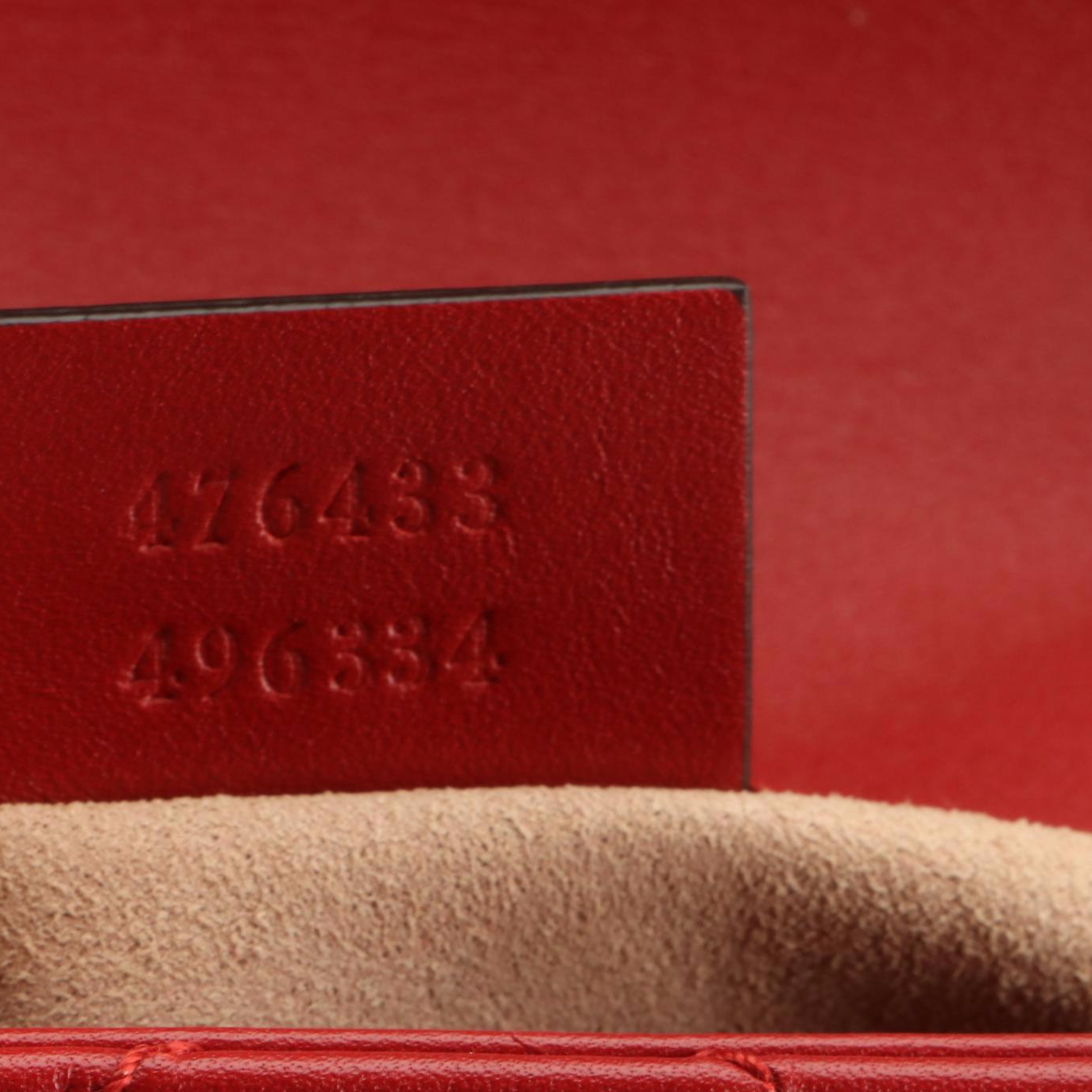 Gucci GG Marmont Super Mini Bag in Red Matelassé Leather