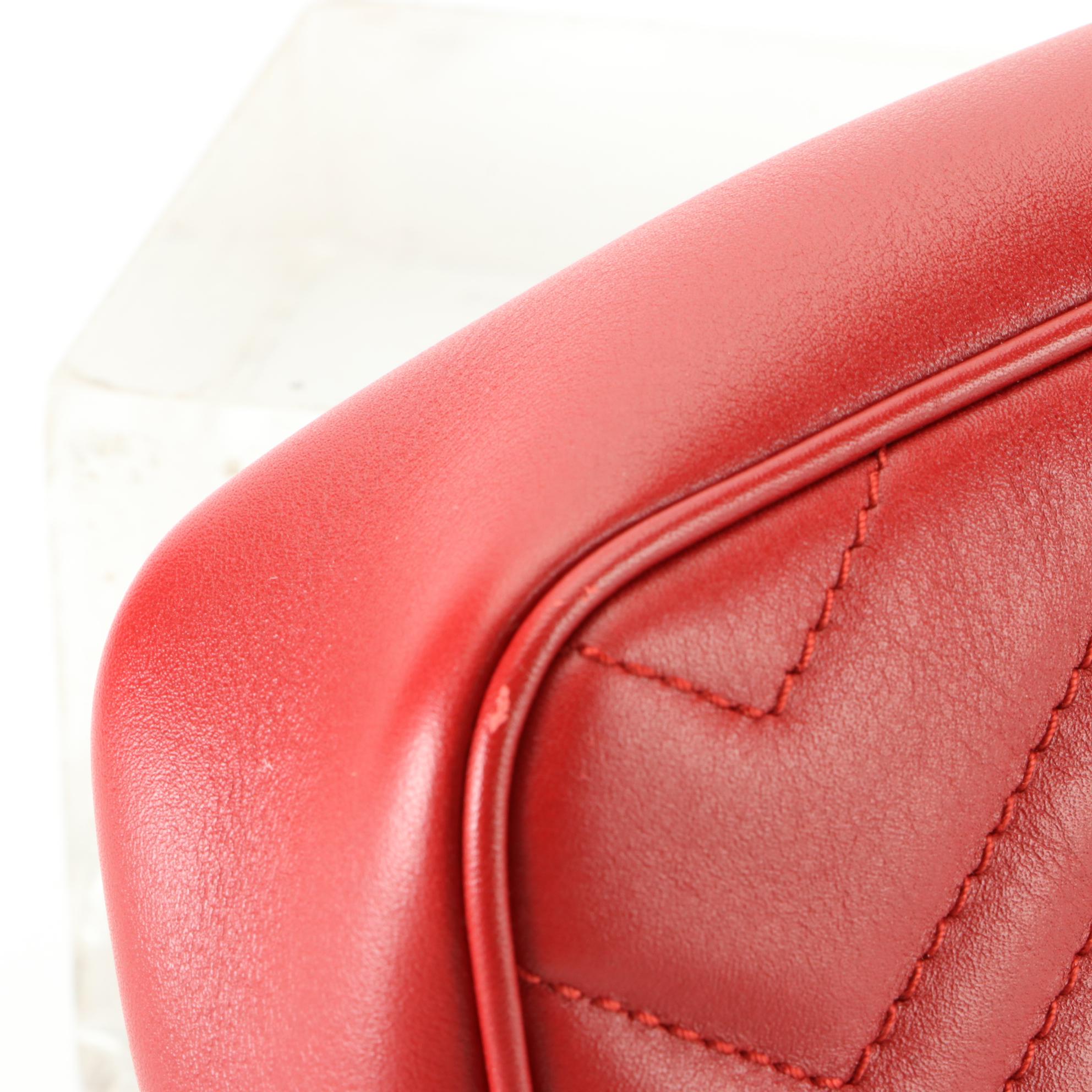 Gucci GG Marmont Super Mini Bag in Red Matelassé Leather