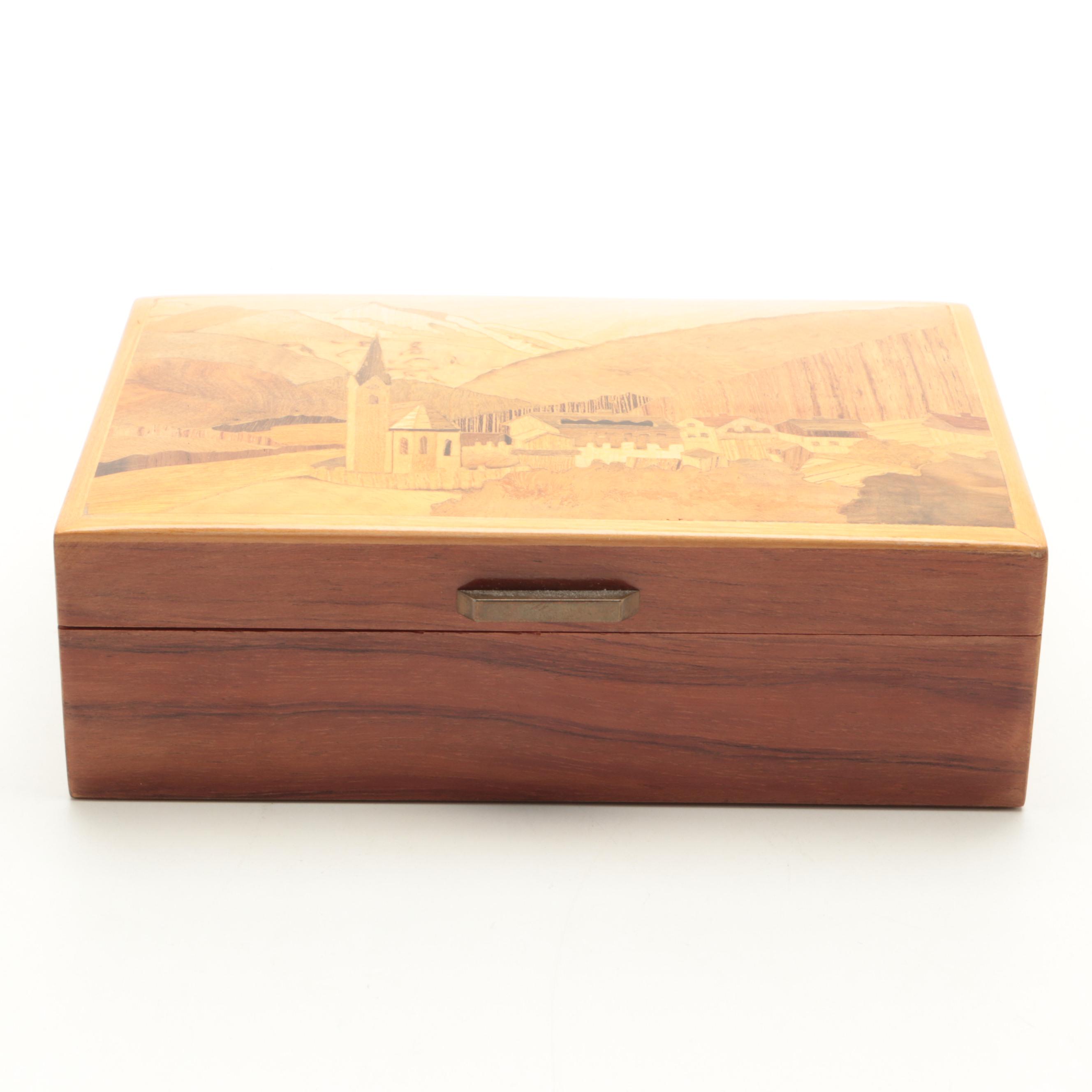 Schmid-Linder Marquetry Inlaid Box with Budapest Puzzle Box