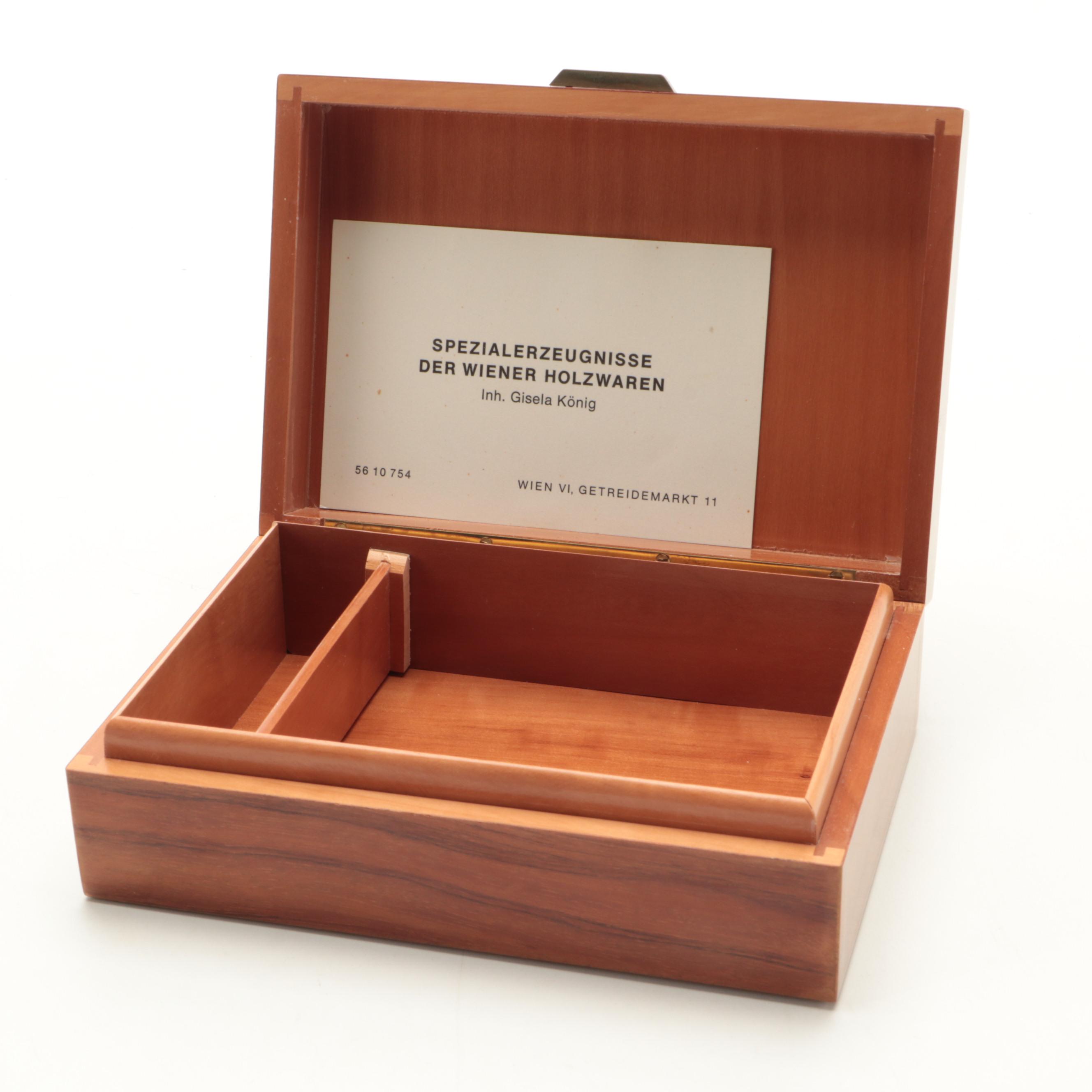 Schmid-Linder Marquetry Inlaid Box with Budapest Puzzle Box