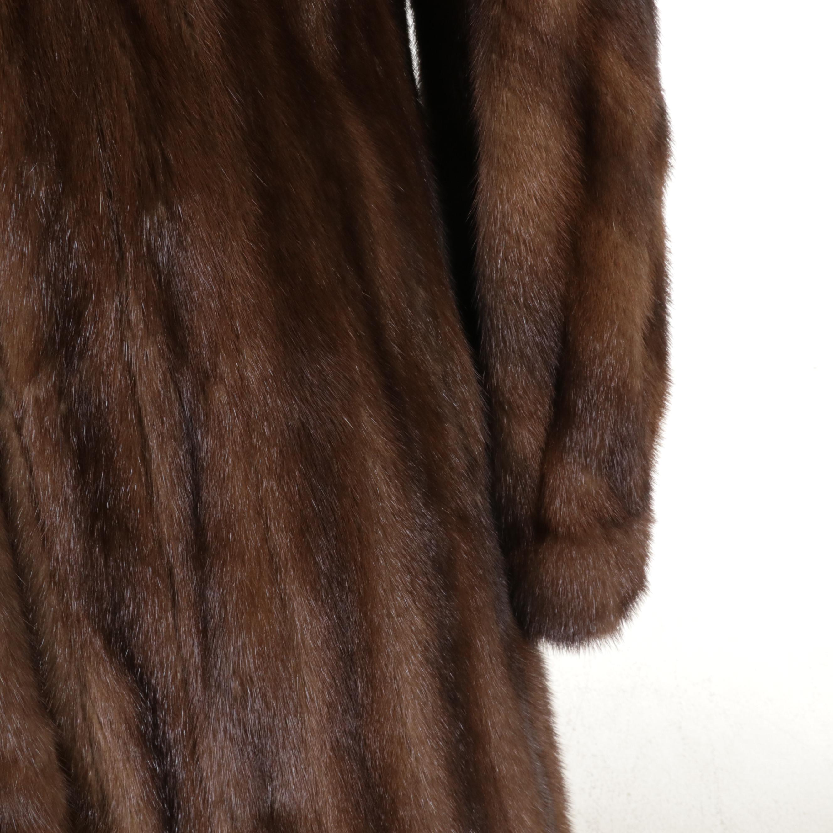 Light Pastel Brown Mink Fur Coat, Mid to Late 20th Century