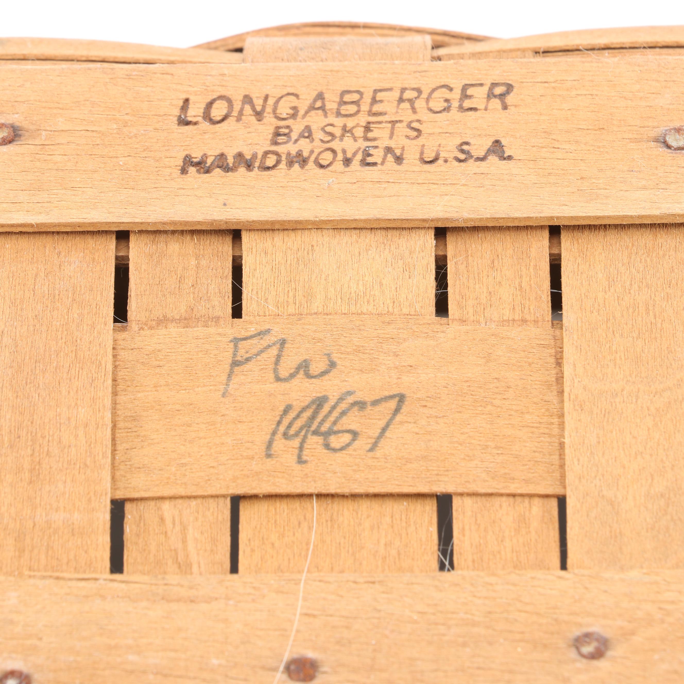 Longaberger 1998 "Horizon of Hope" Basket with Other Longaberger Baskets