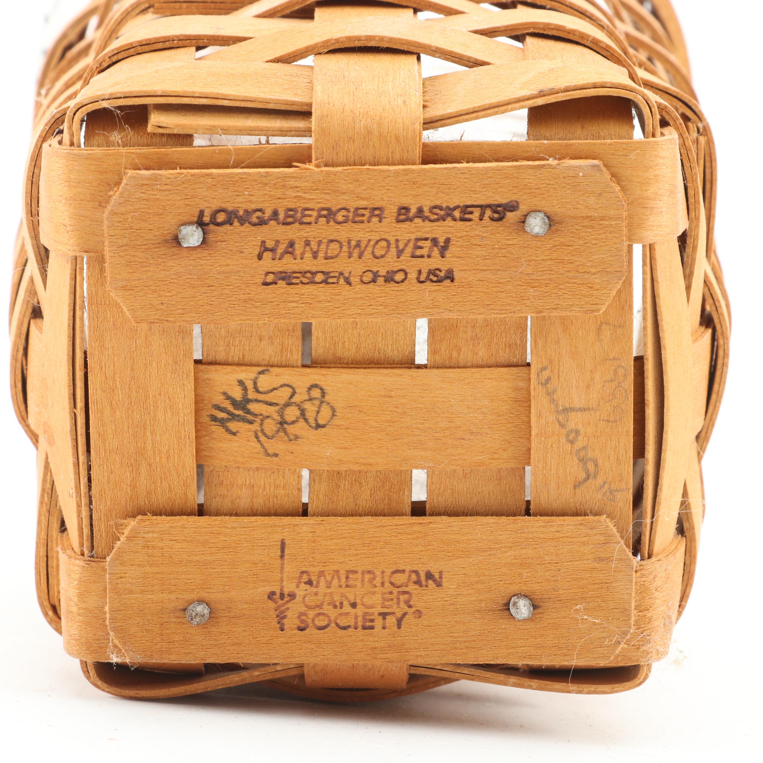 Longaberger 1998 "Horizon of Hope" Basket with Other Longaberger Baskets