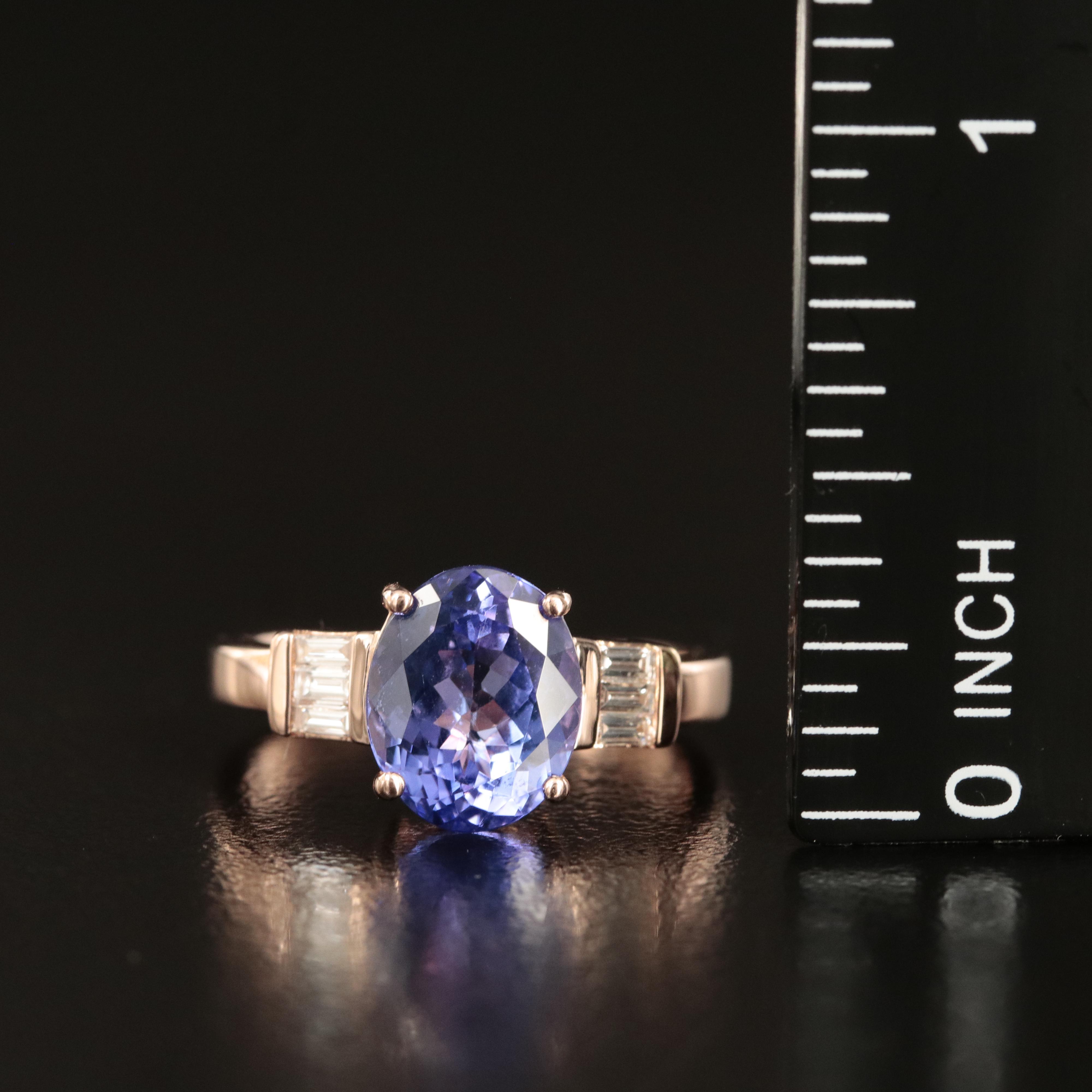 Ben Kho 14K Rose Gold Tanzanite and Diamond Ring