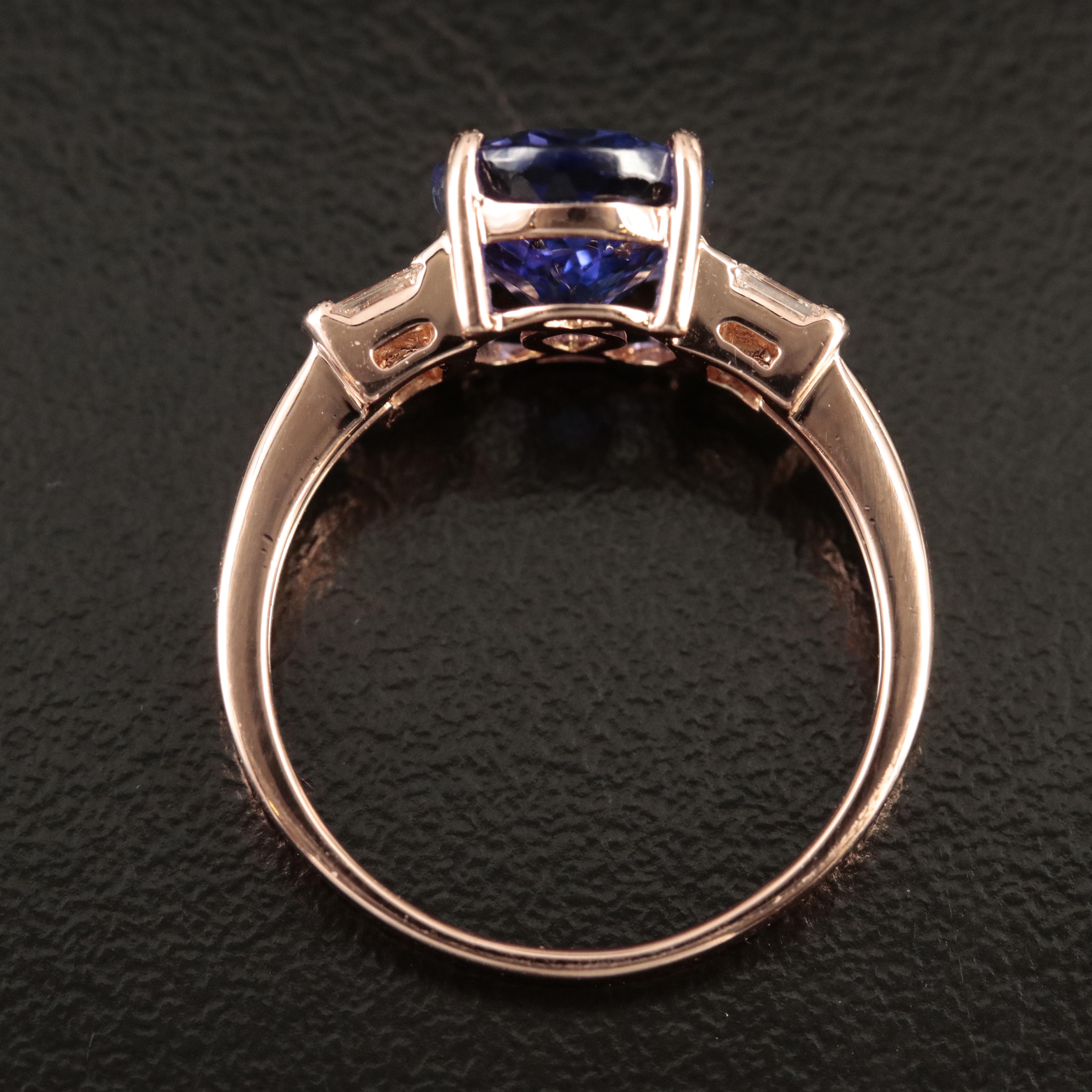 Ben Kho 14K Rose Gold Tanzanite and Diamond Ring
