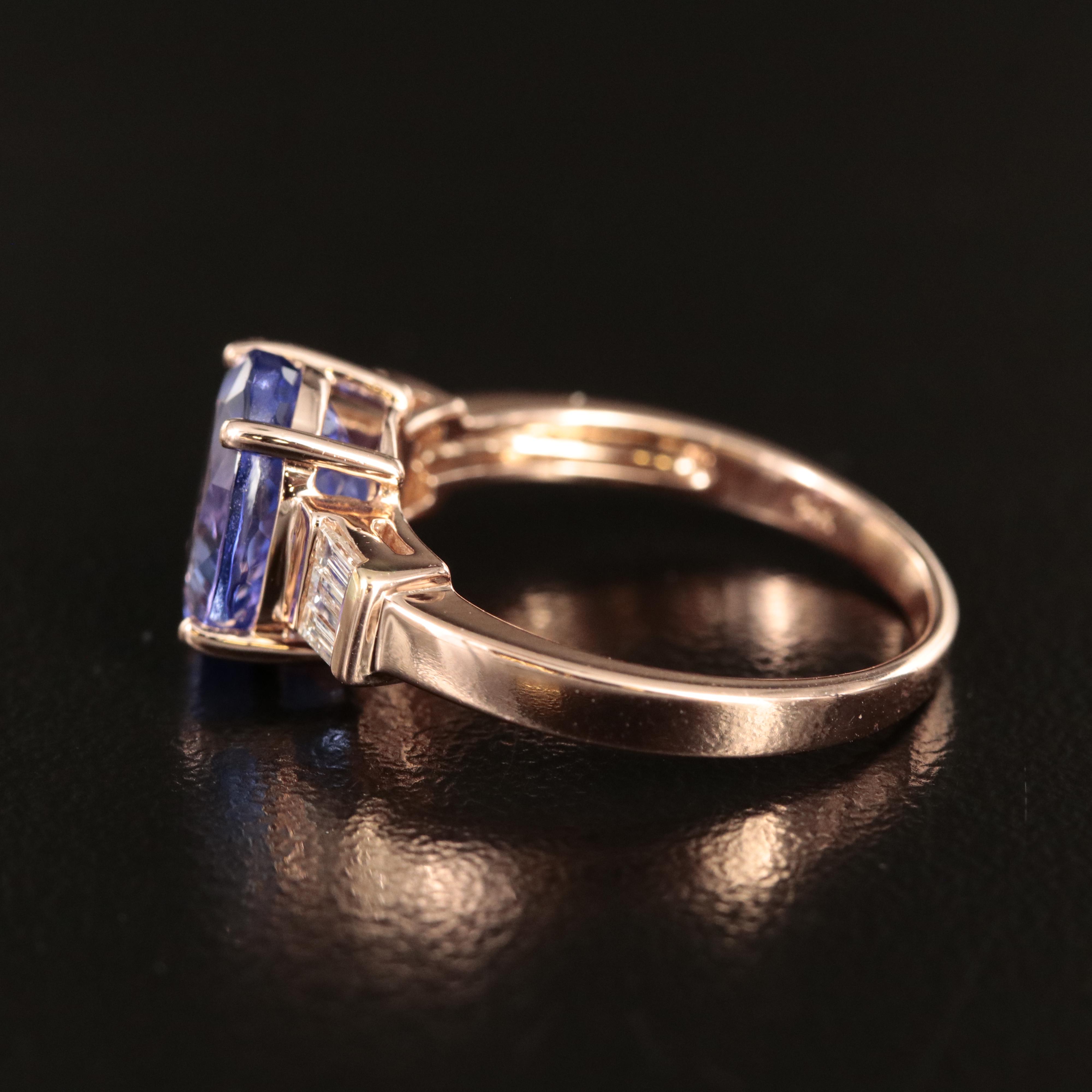 Ben Kho 14K Rose Gold Tanzanite and Diamond Ring