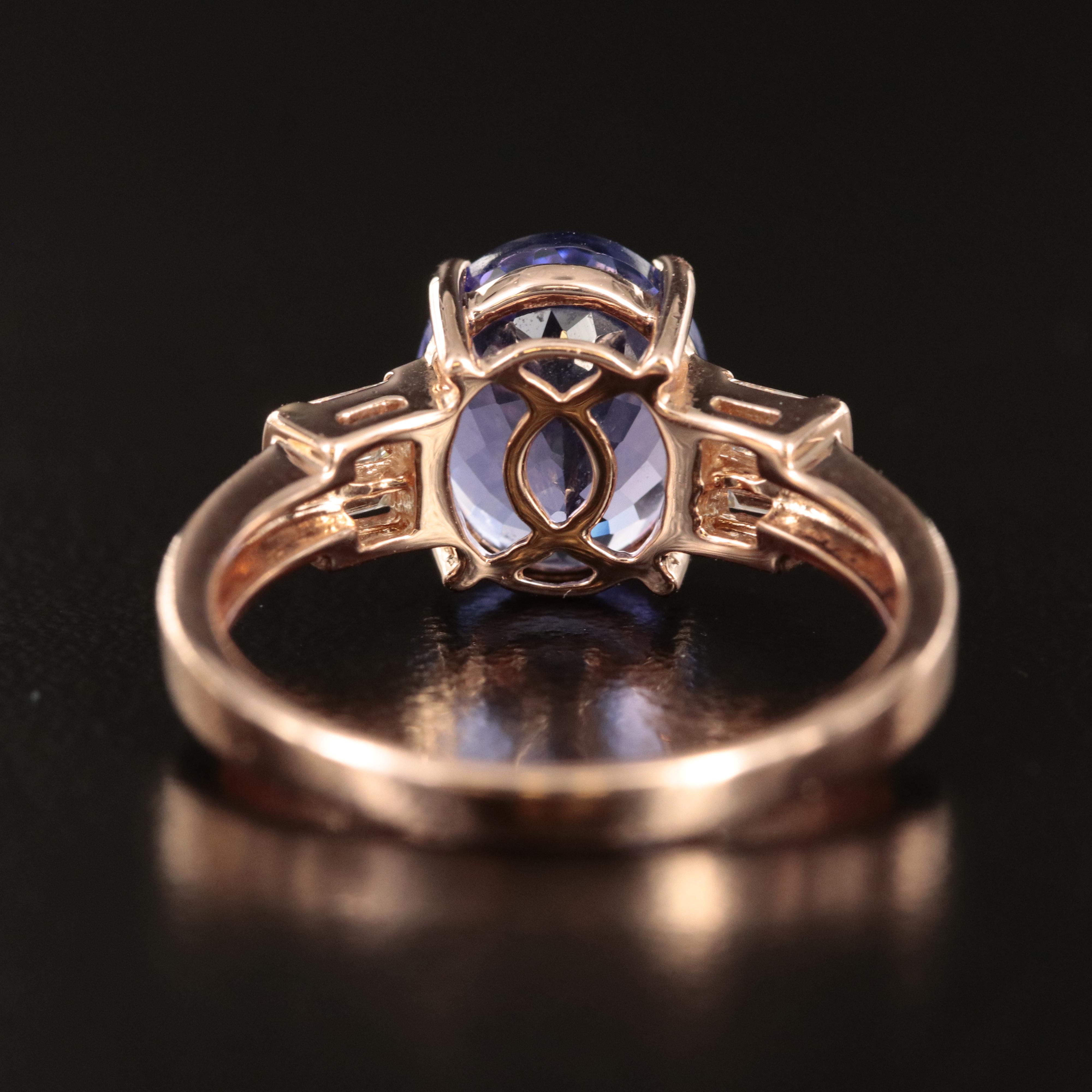 Ben Kho 14K Rose Gold Tanzanite and Diamond Ring