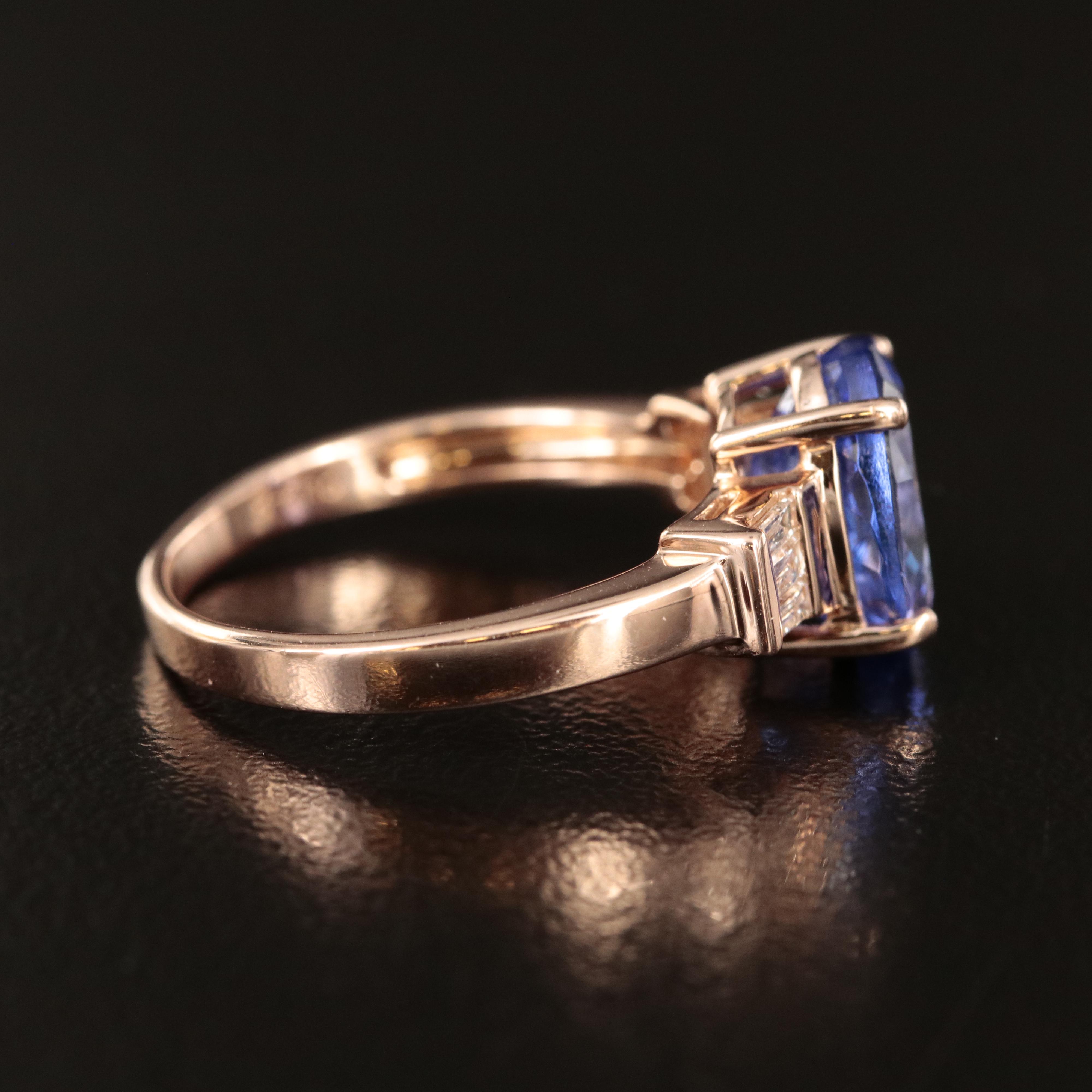 Ben Kho 14K Rose Gold Tanzanite and Diamond Ring