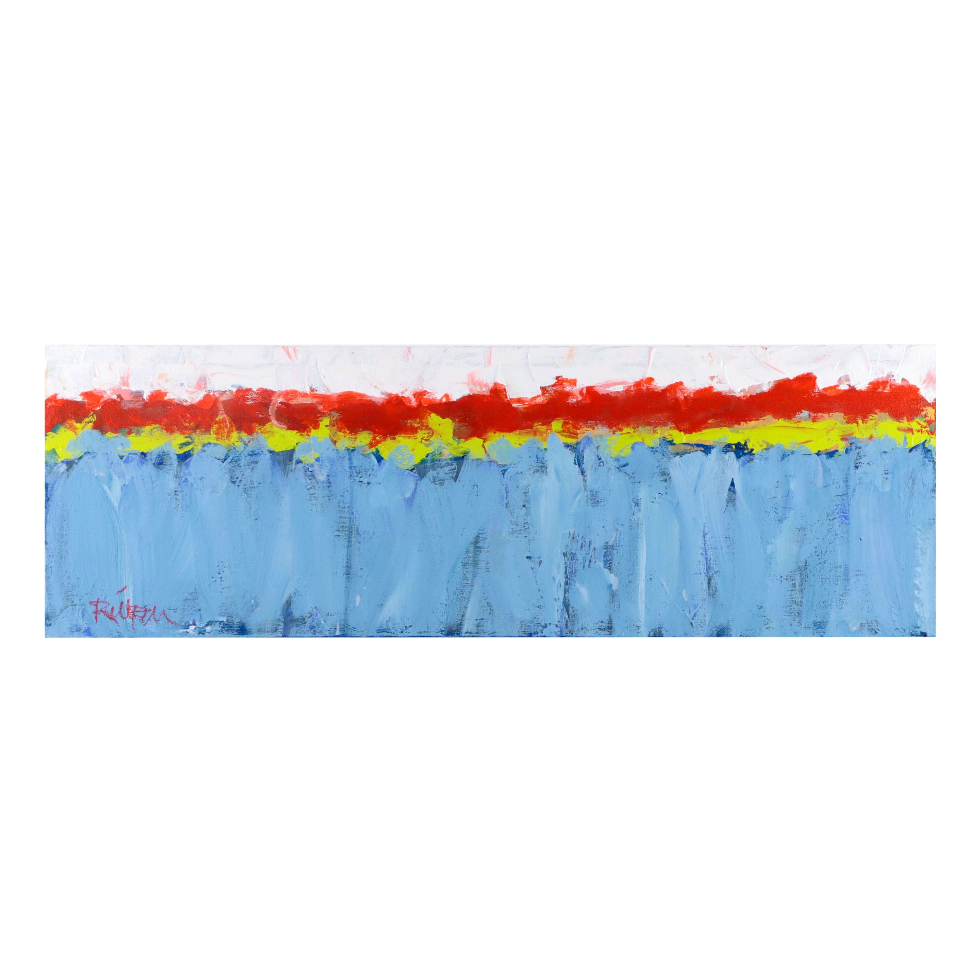 Robbie Kemper Abstract Acrylic Painting "Afternoon Shoreline," 2022