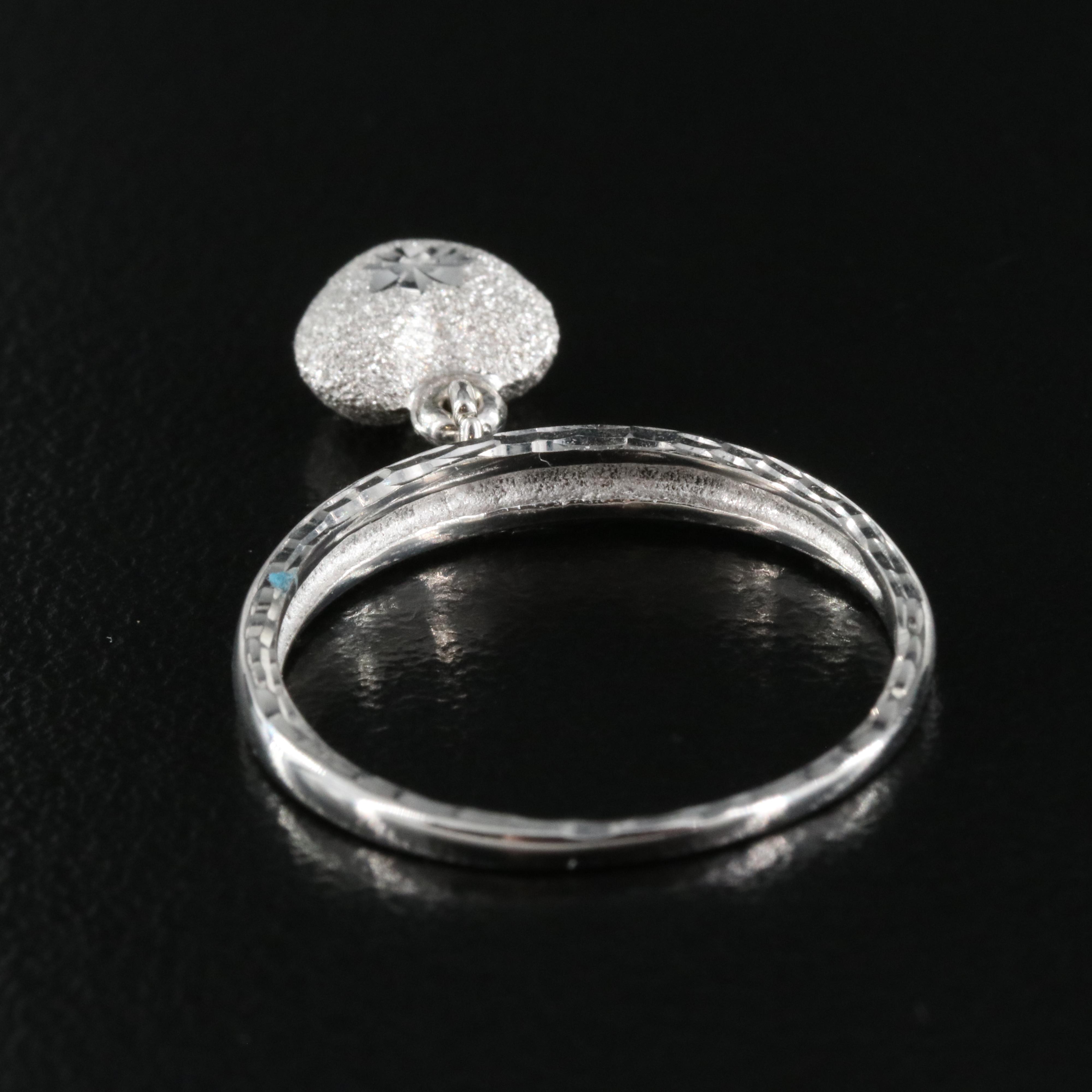 14K Starburst Heart Charm Ring