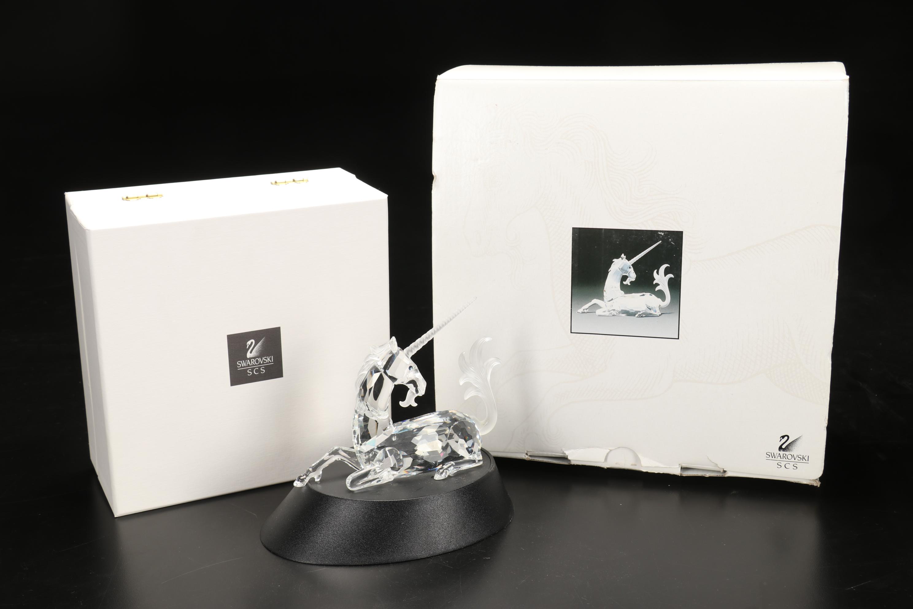 Swarovski Fabulous Creatures "Unicorn" Frosted and Clear Crystal Figurine, 1996