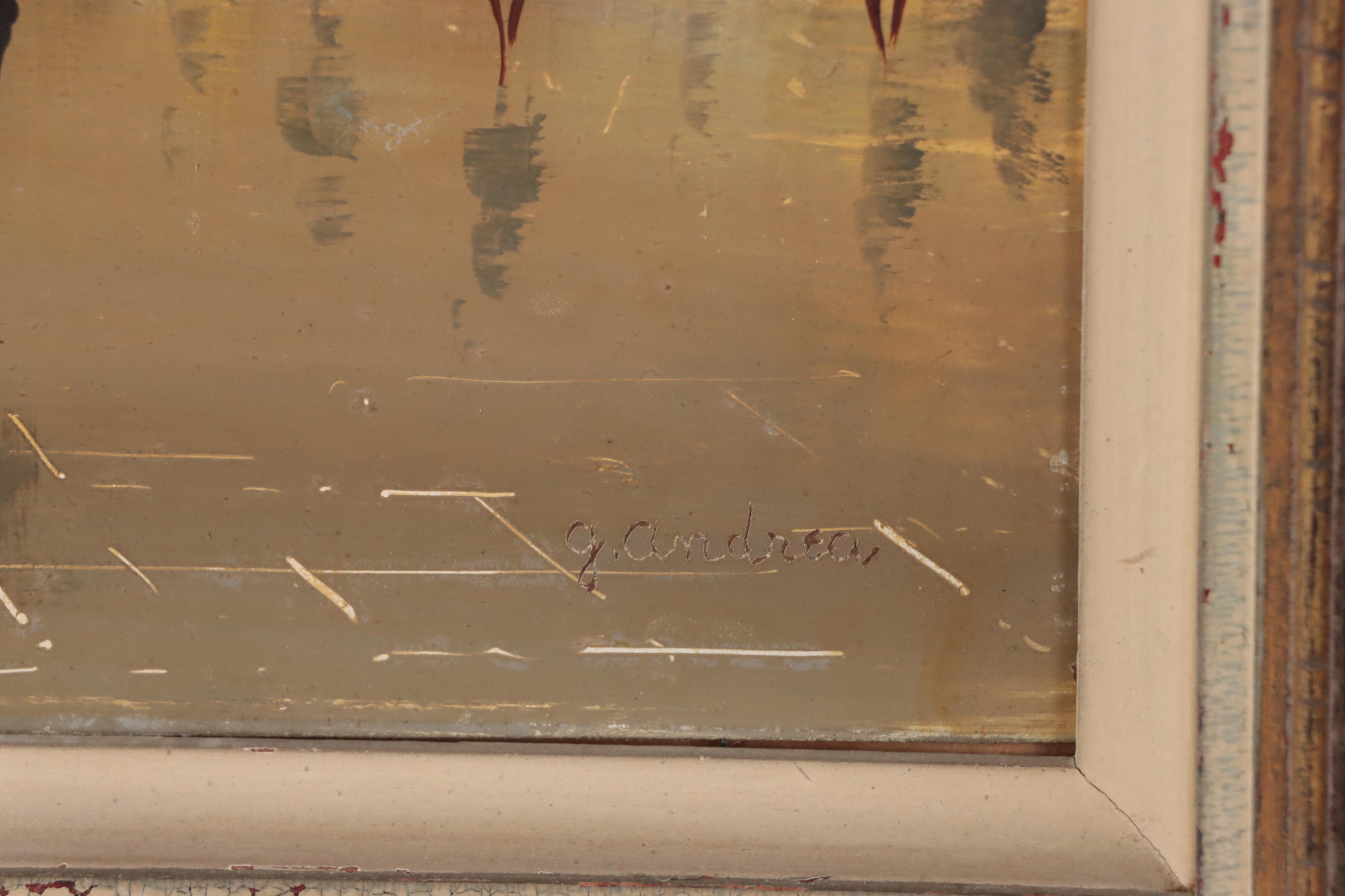 Parisian Street Scene With Eiffel Tower Oil Painting