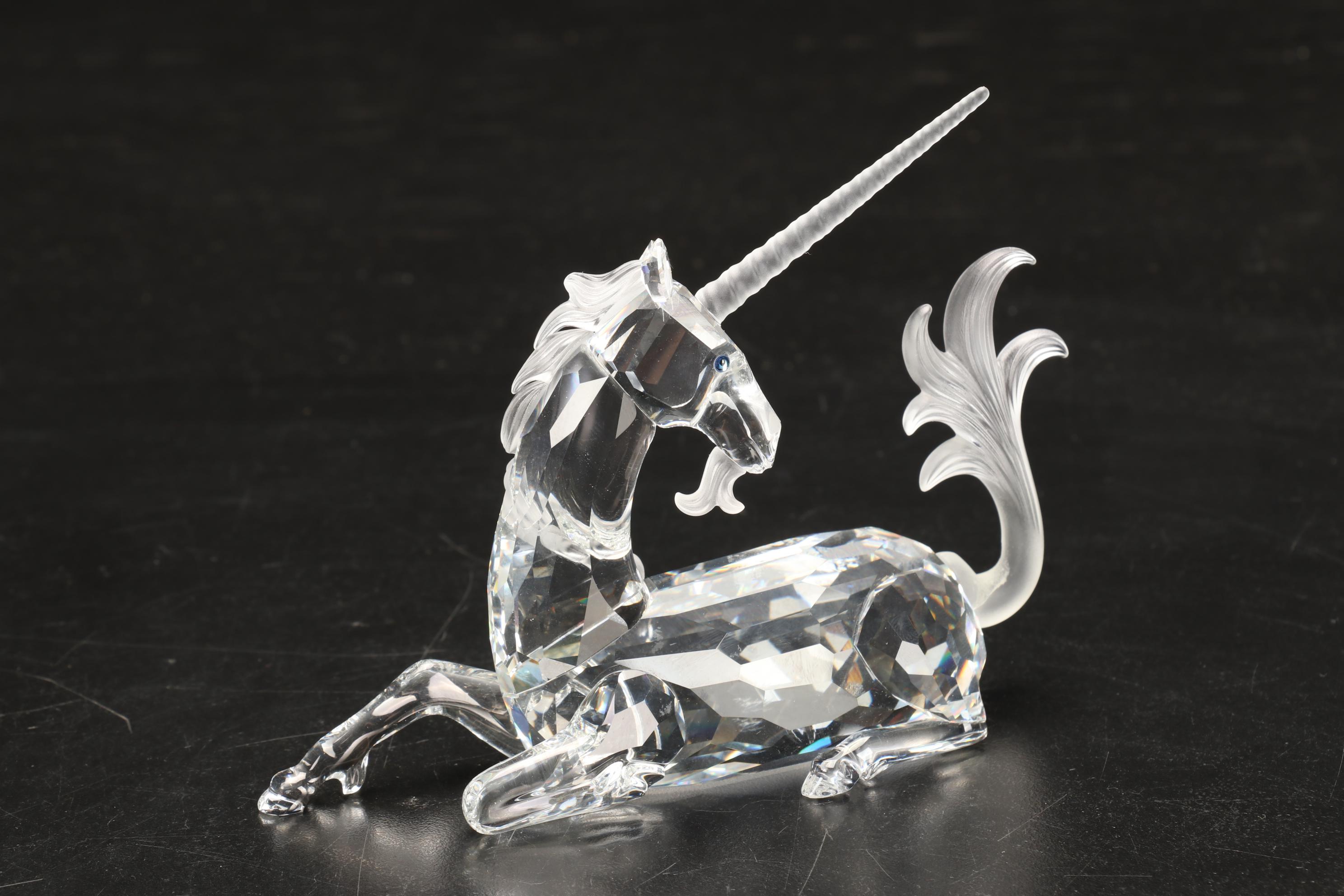Swarovski Fabulous Creatures "Unicorn" Frosted and Clear Crystal Figurine, 1996