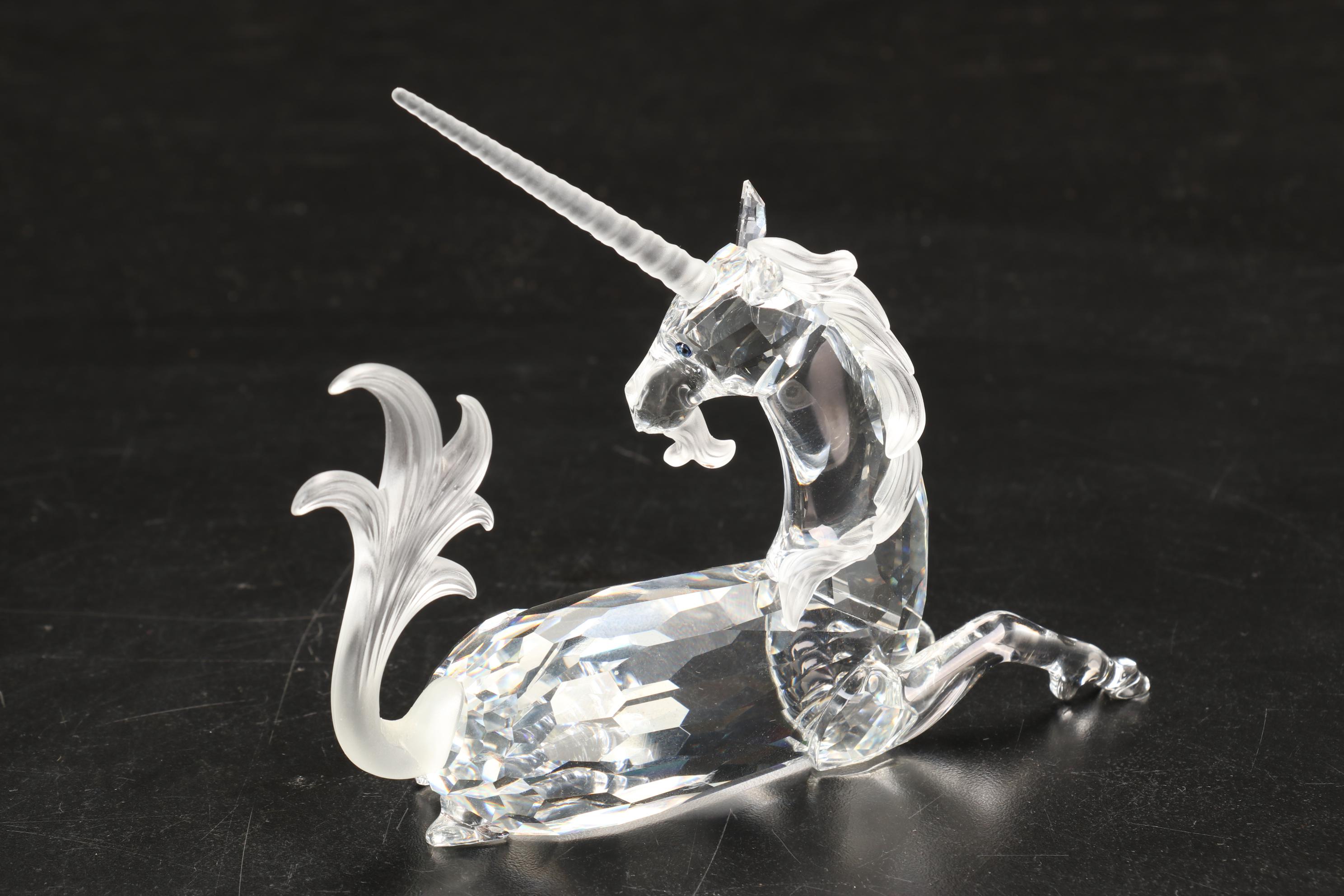 Swarovski Fabulous Creatures "Unicorn" Frosted and Clear Crystal Figurine, 1996