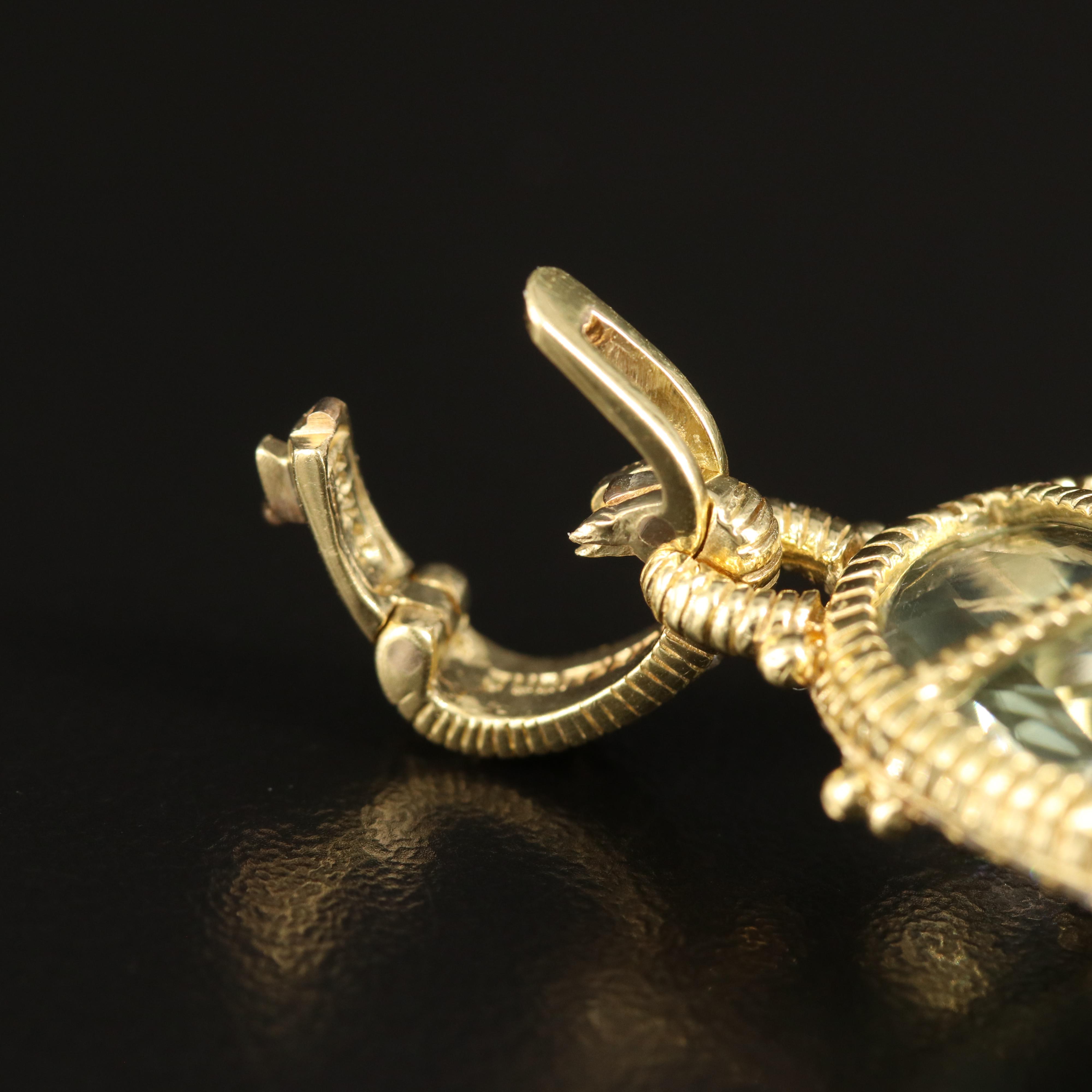 Judith Ripka 18K 31.04 CT Prasiolite and Diamond Latticework Enhancer Pendant