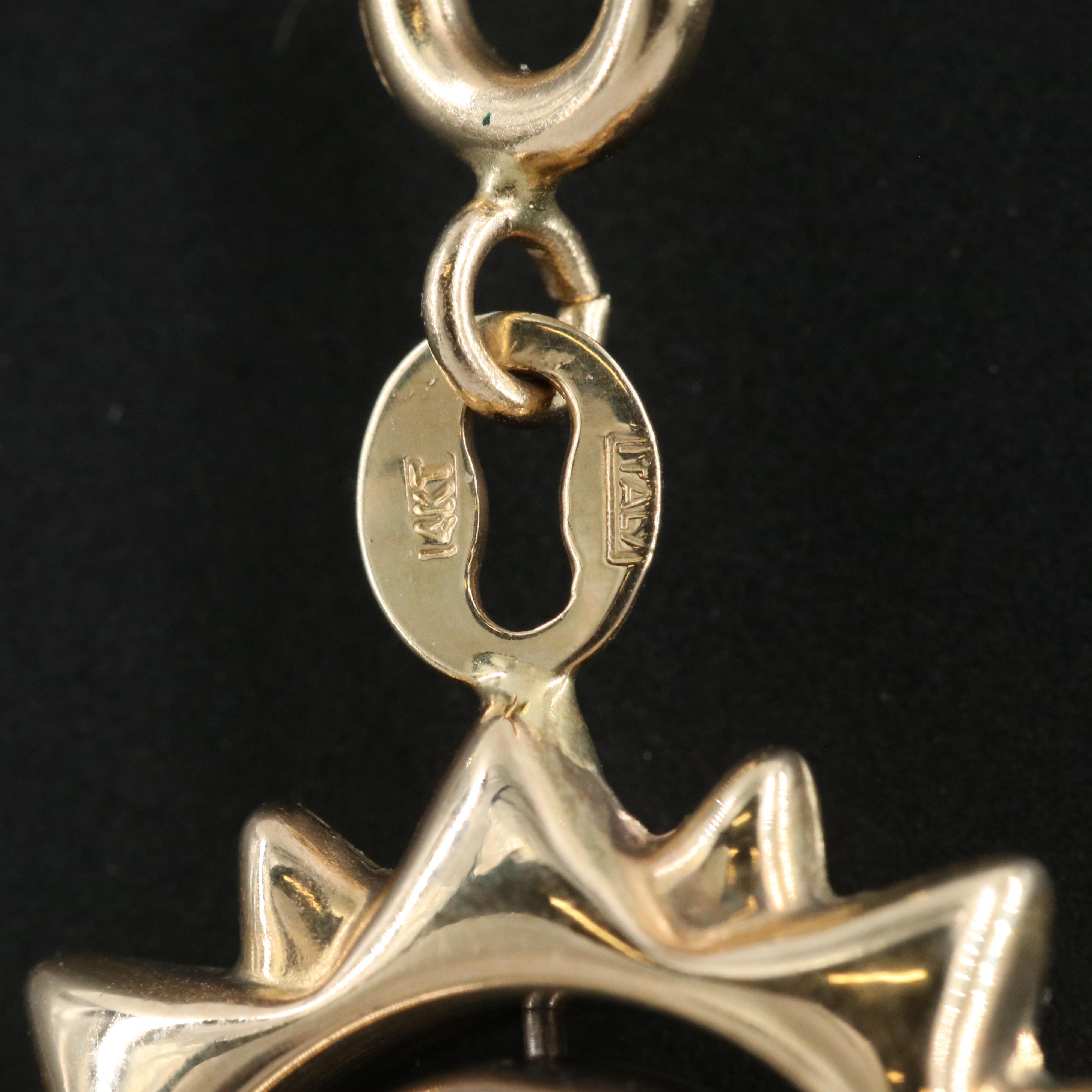 14K Two-Tone Sunface Articulated Enhancer Pendant