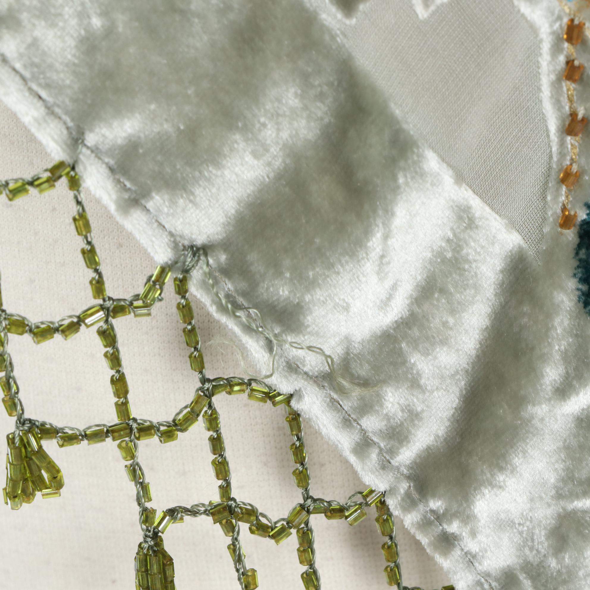 Kirks Folly Beaded Peacock Velvet Scarf Shawl