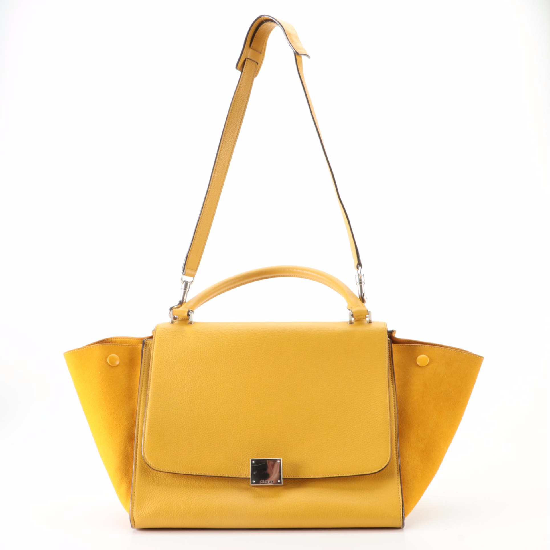 Céline Trapeze Bag Medium in Leather and Suede