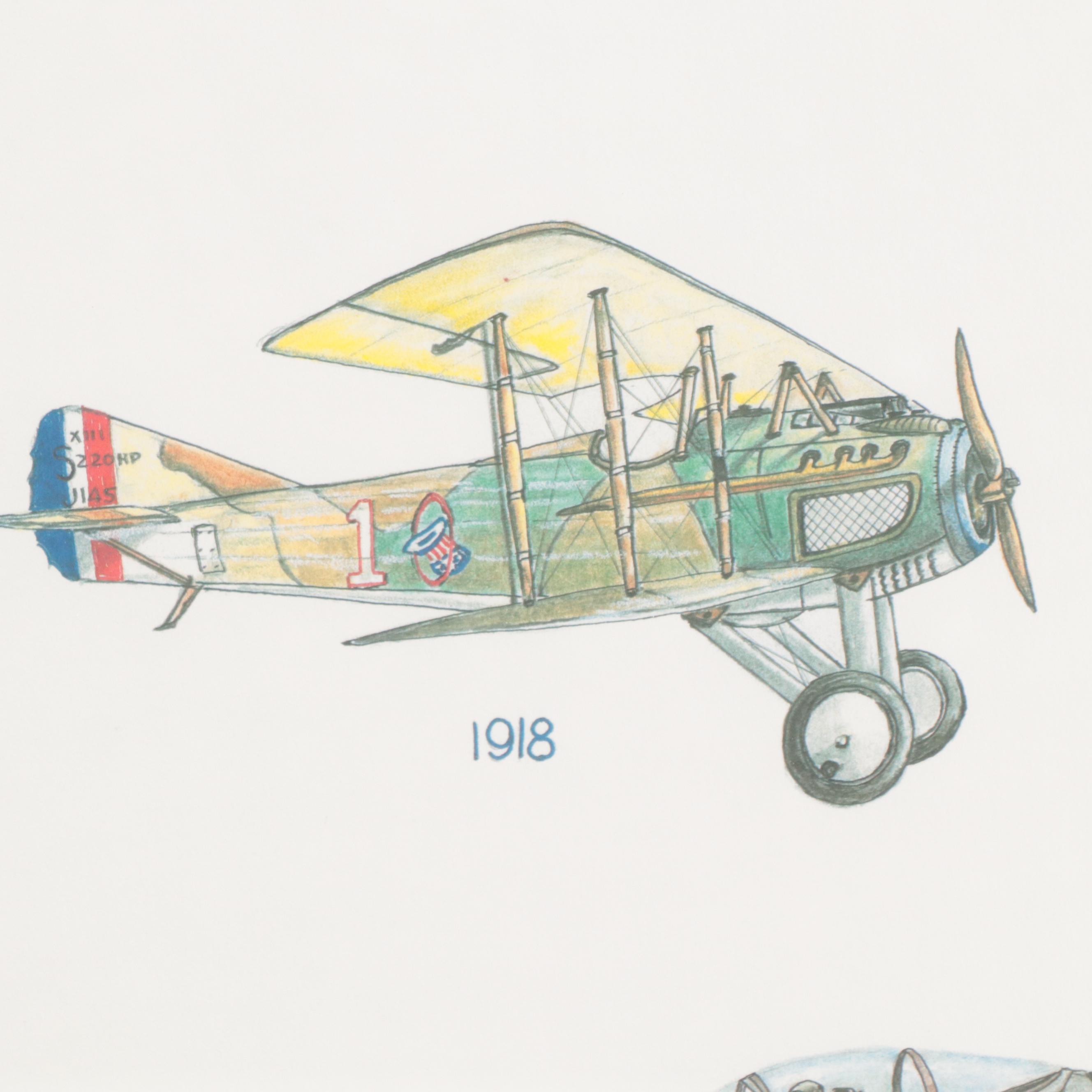 H. Eikenberry Offset Lithographs of English Fighter Wing