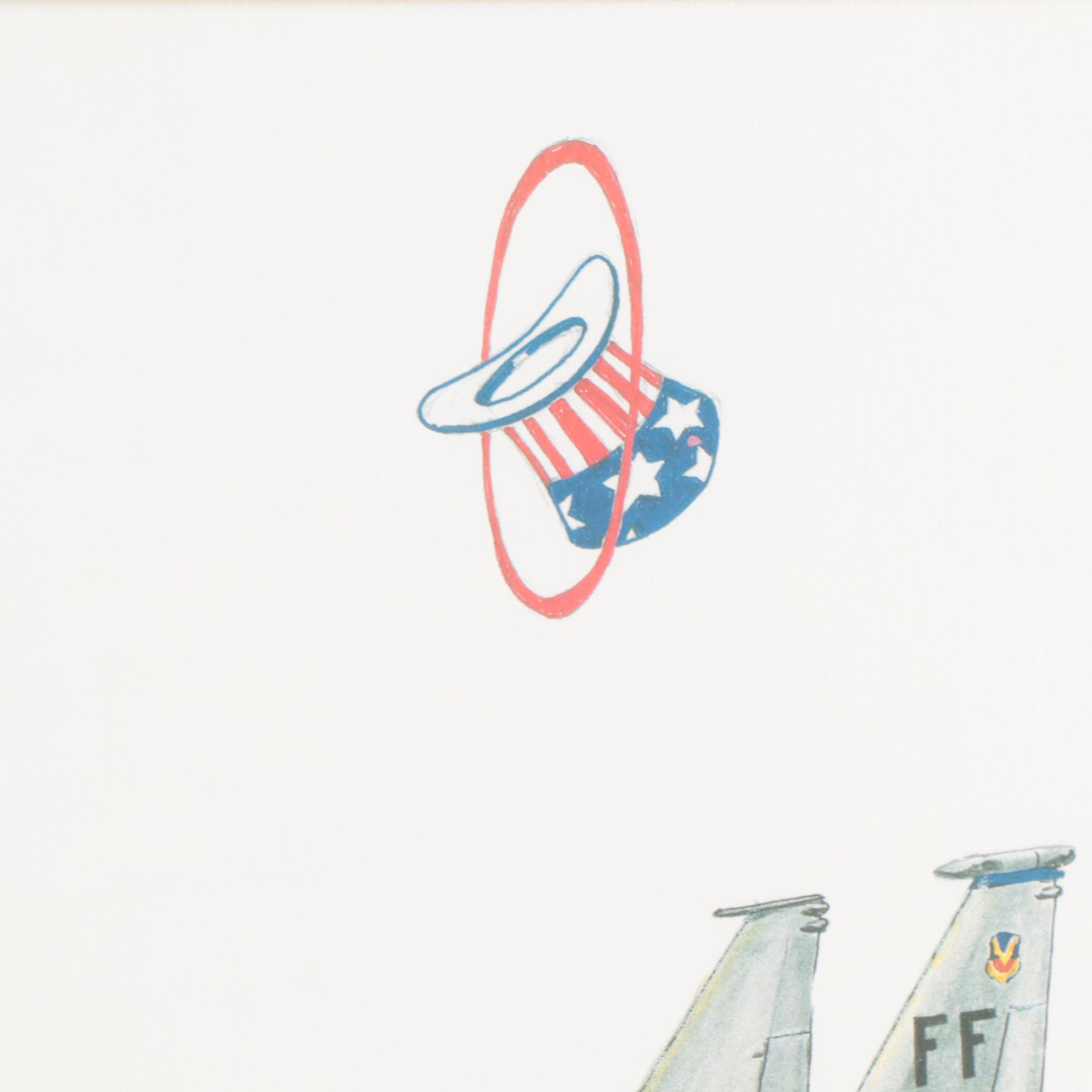 H. Eikenberry Offset Lithographs of English Fighter Wing