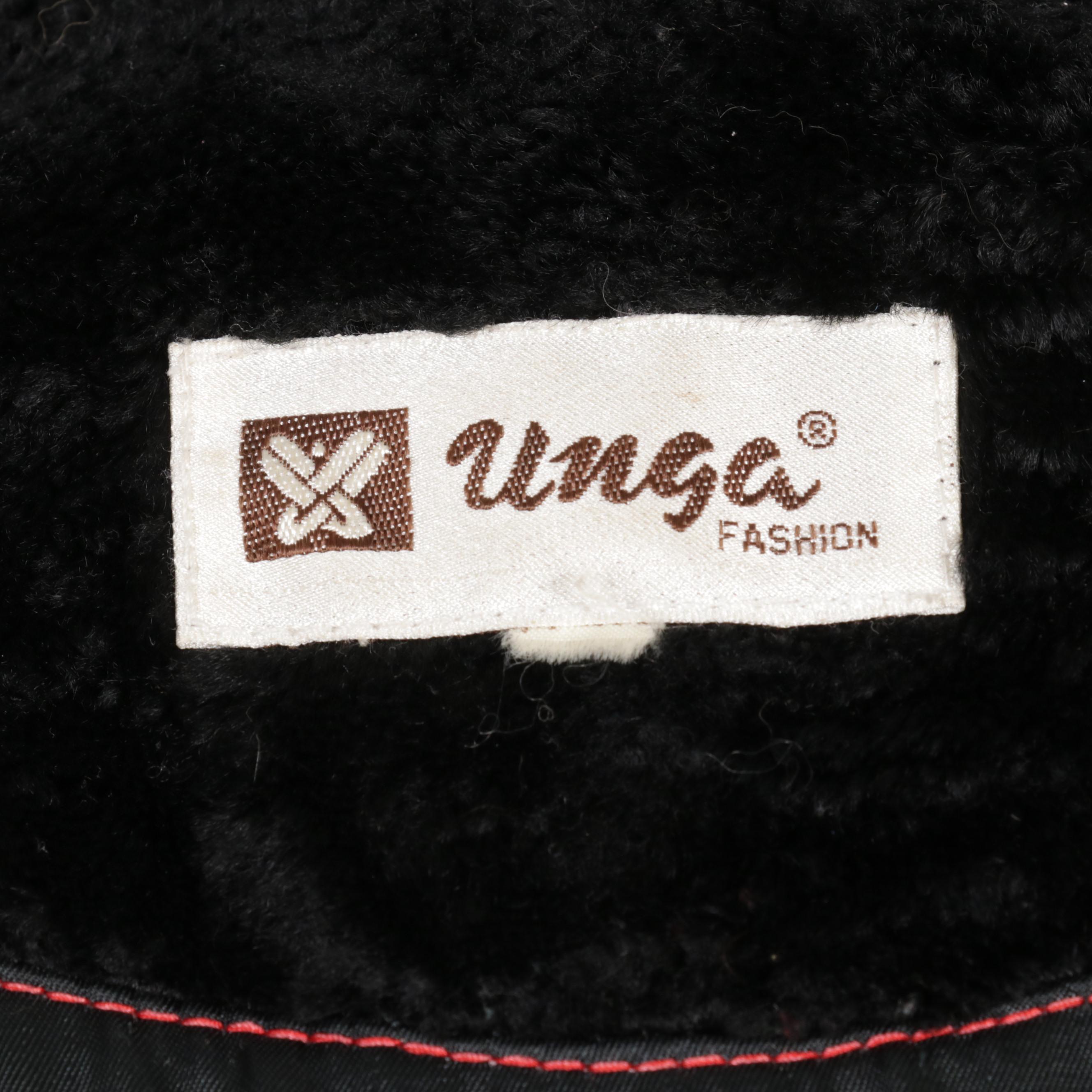 Faux Persian Lamb Jacket with Mink Fur Trim From Unga Fashion