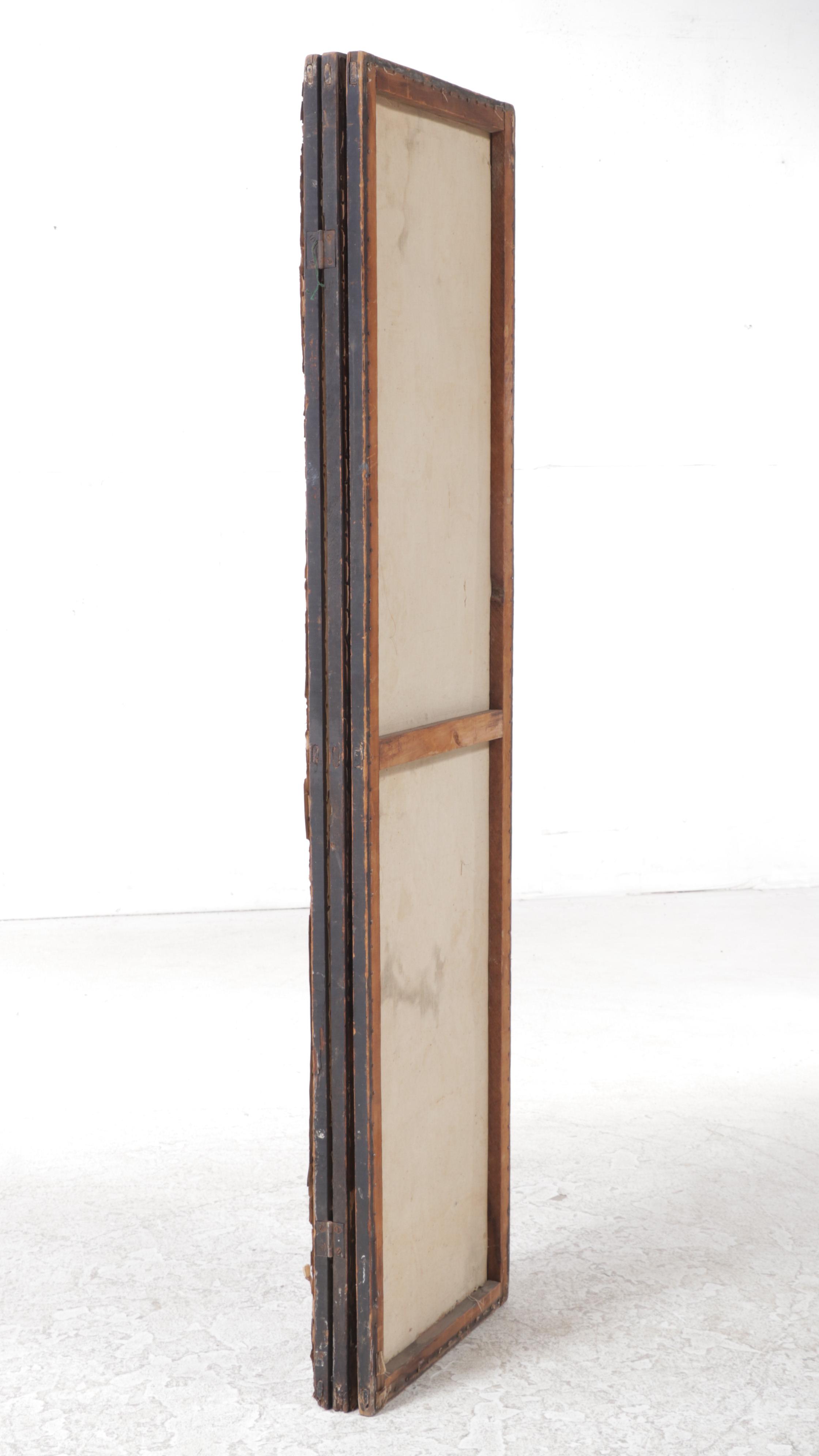 Victorian Canvas Room Screen Decoupaged with Various Victorian Prints