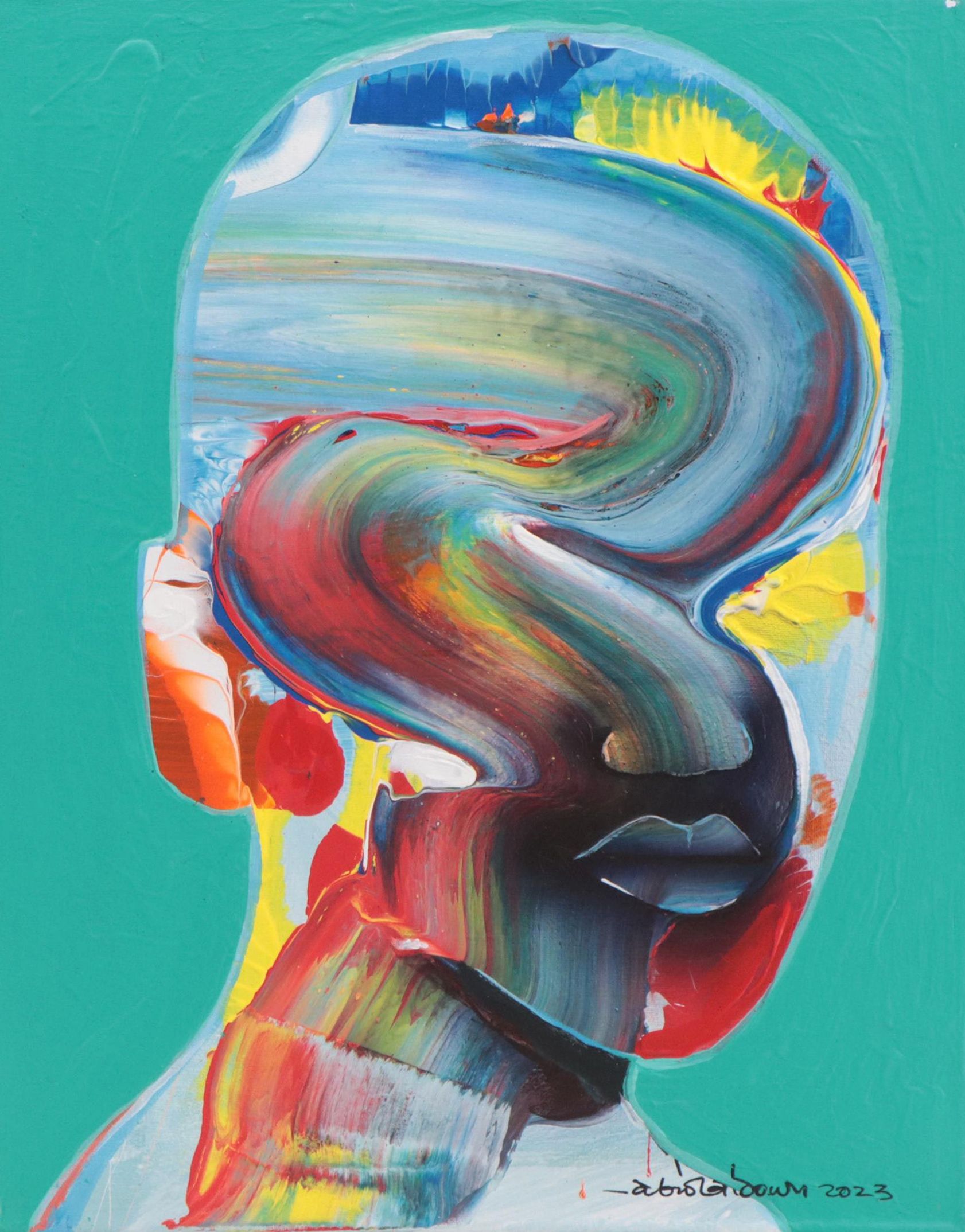 Abiola Idowu Mixed Media Painting "Success is Predictable," 2023