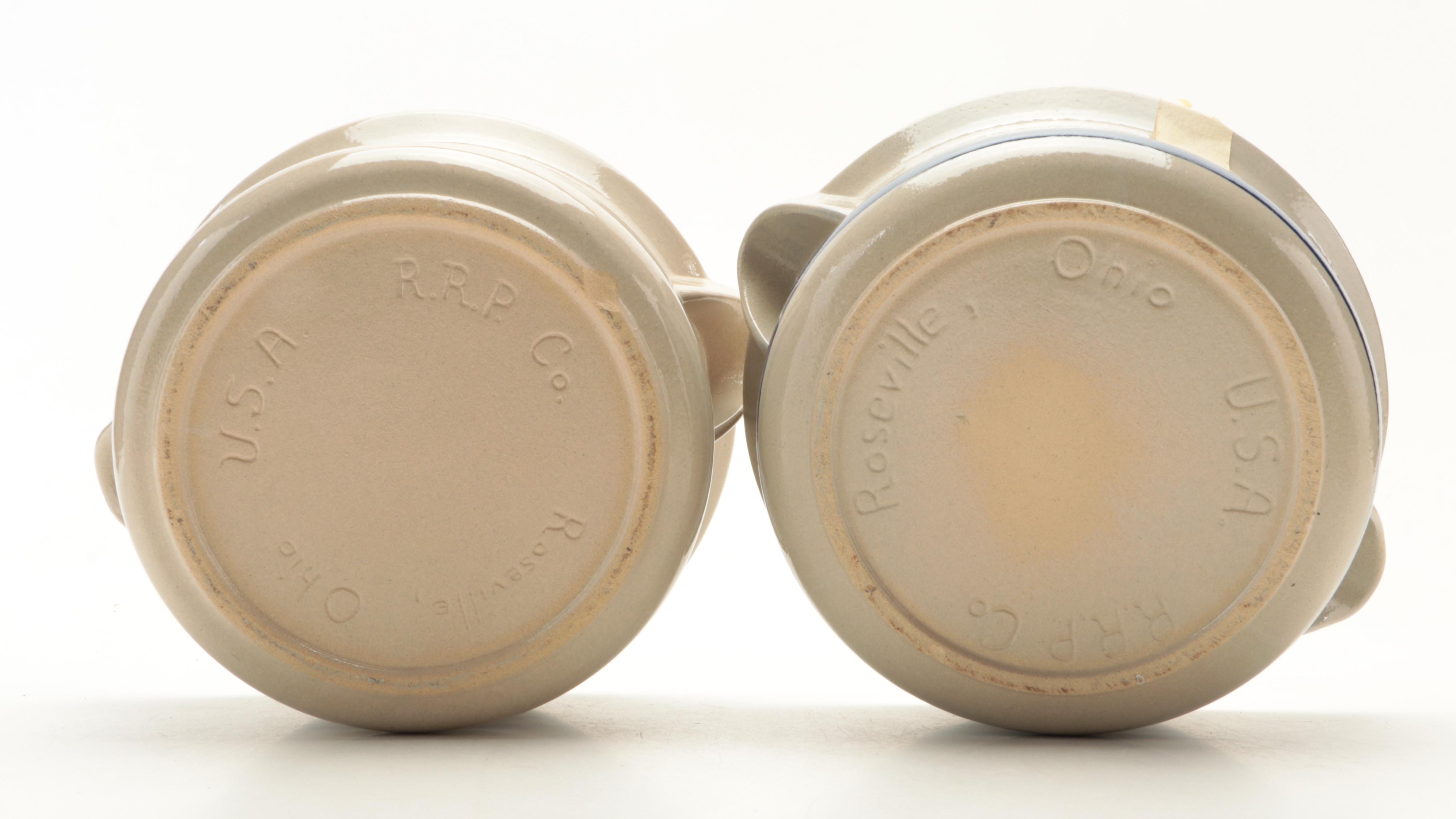 Robinson Ransbottom Pottery Blue Stripe and Other Ohio Pottery Kitchenware