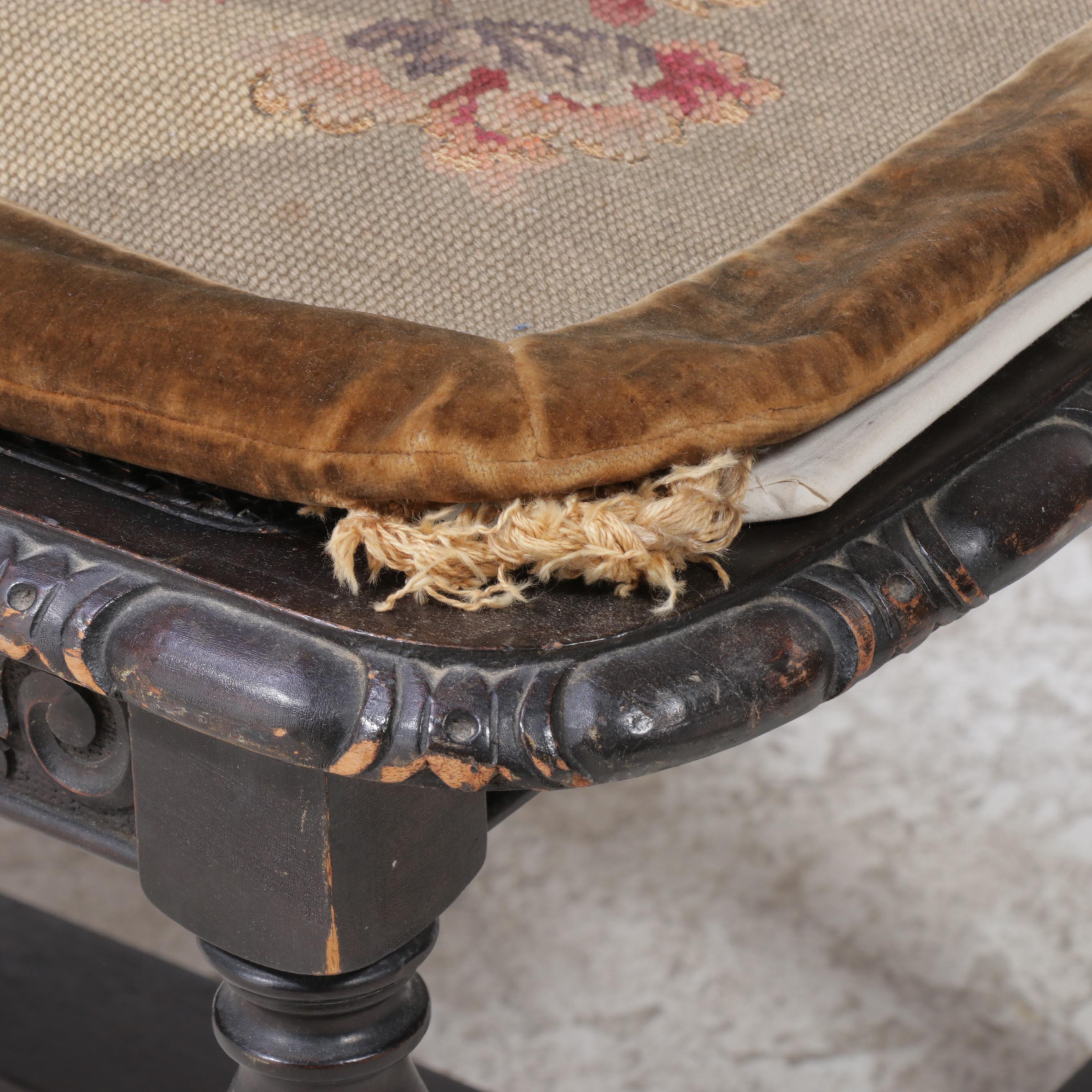 Henshaw's Furniture Jacobean Style Walnut Bench, Early to Mid 20th Century
