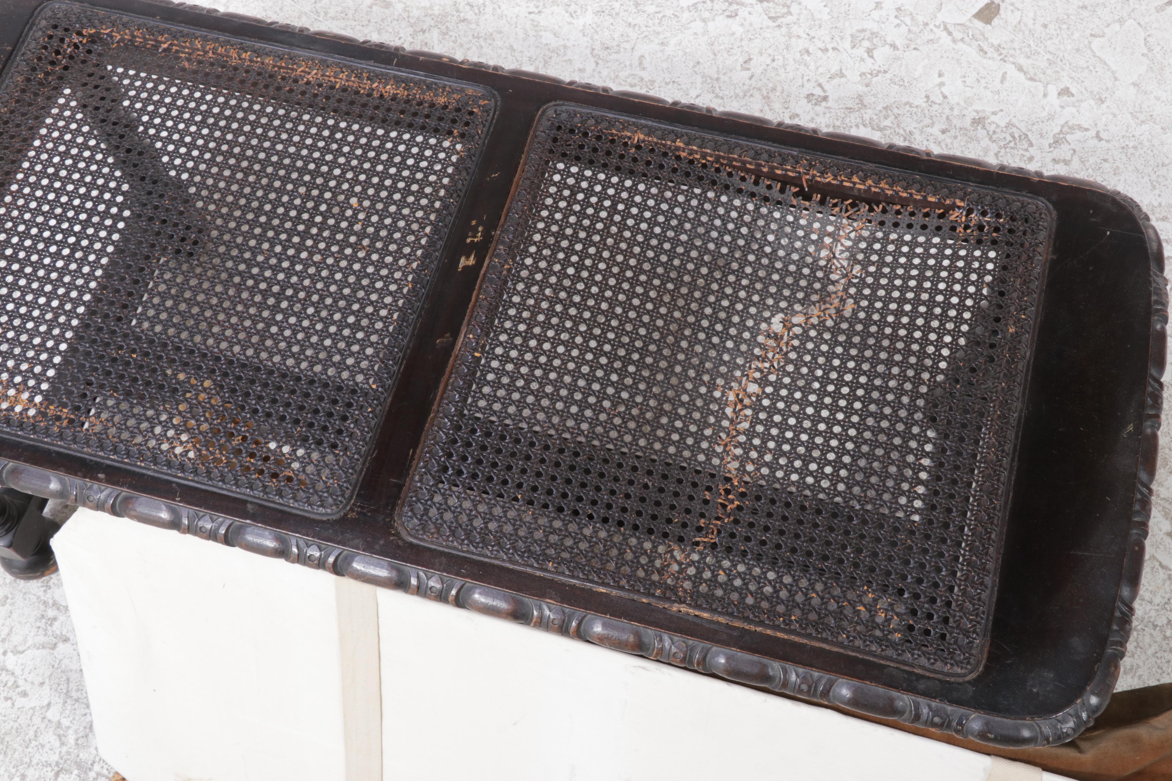 Henshaw's Furniture Jacobean Style Walnut Bench, Early to Mid 20th Century