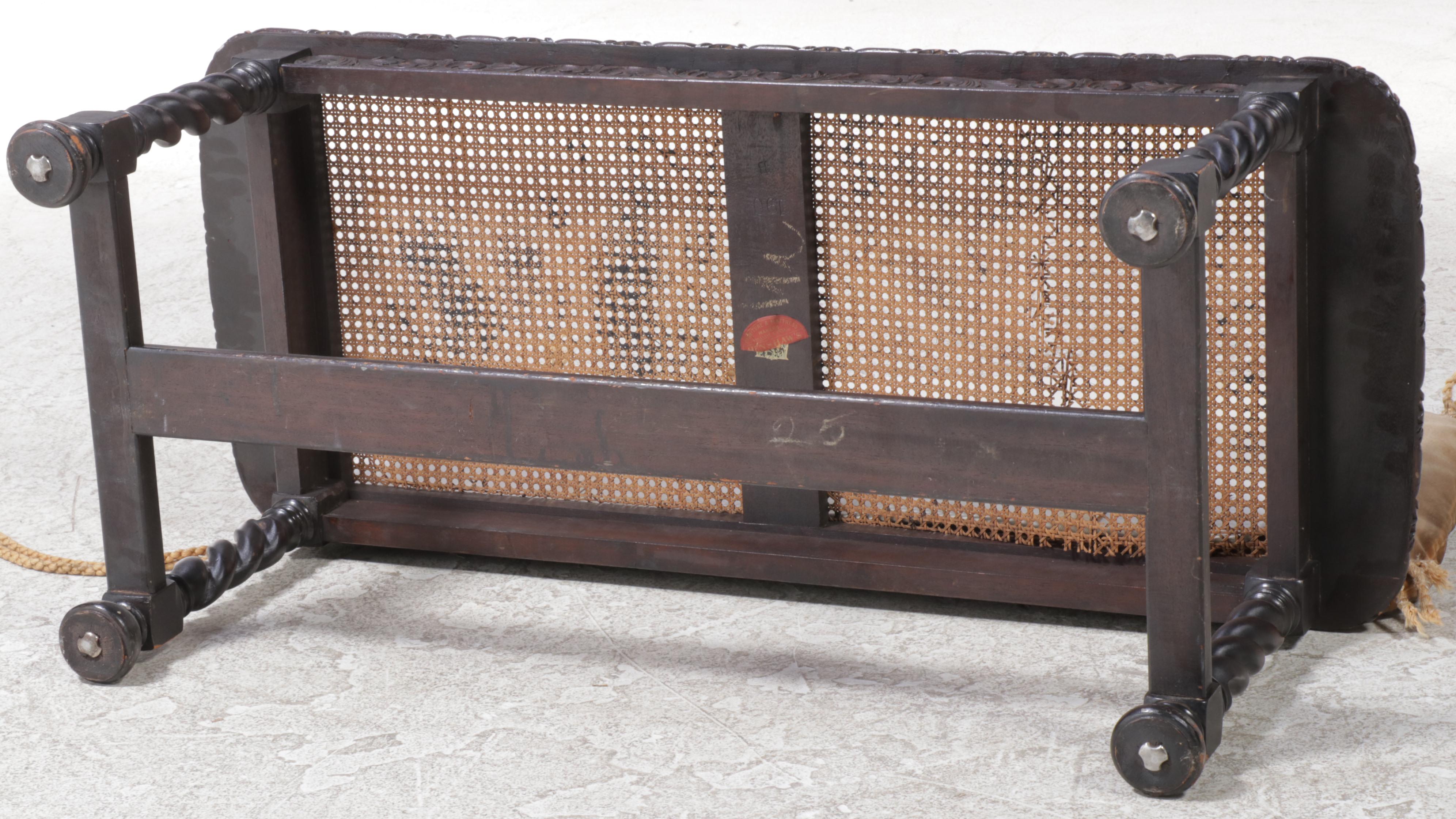 Henshaw's Furniture Jacobean Style Walnut Bench, Early to Mid 20th Century