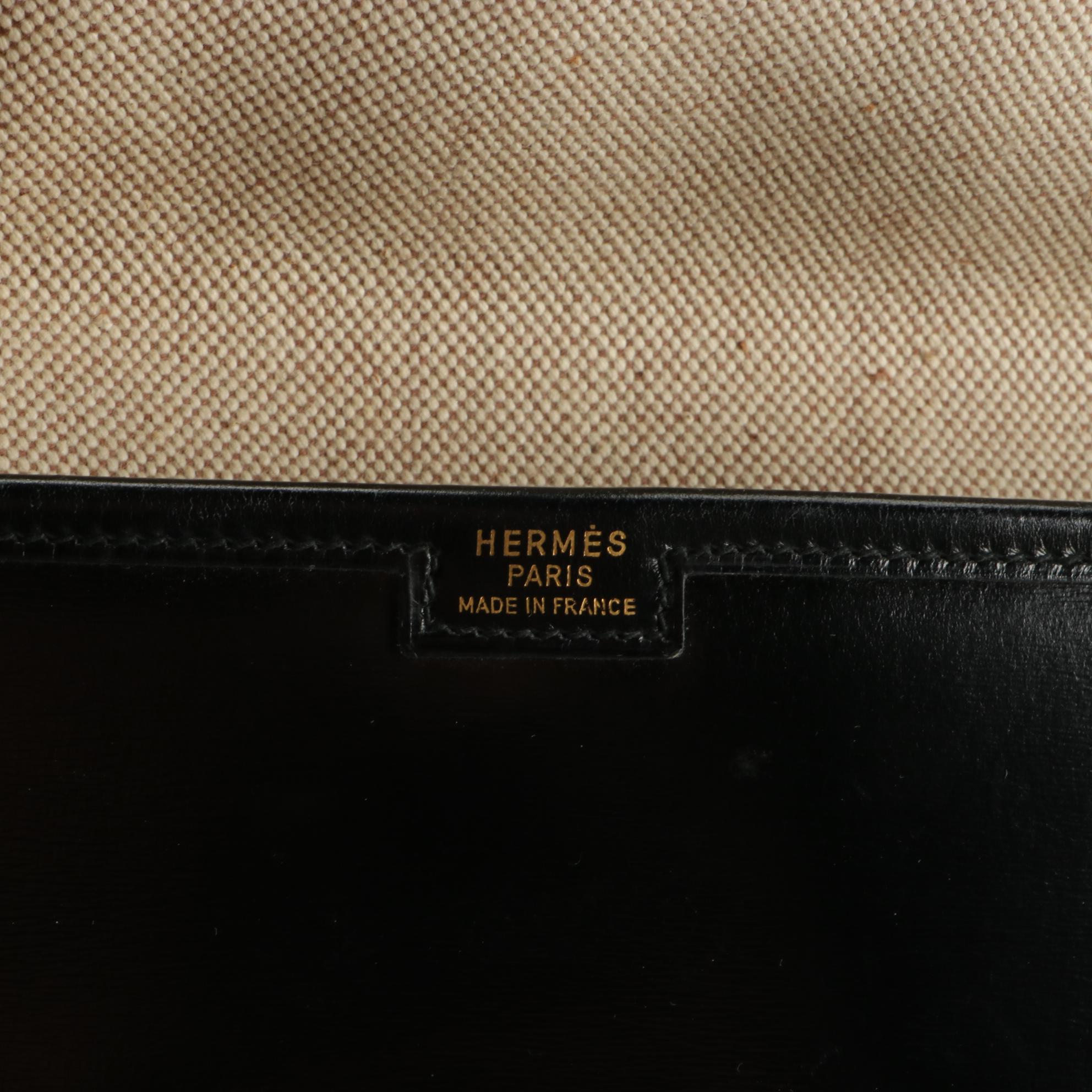 Hermès Jige Elan 29 Clutch PM in Black Box Calf Leather
