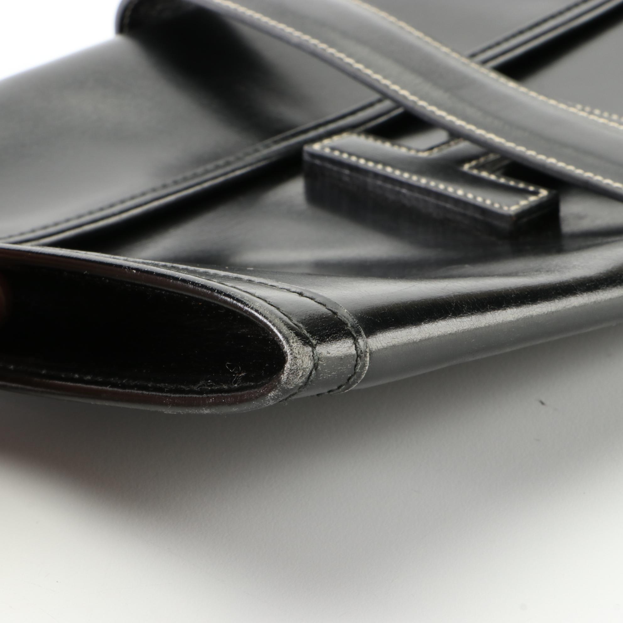 Hermès Jige Elan 29 Clutch PM in Black Box Calf Leather