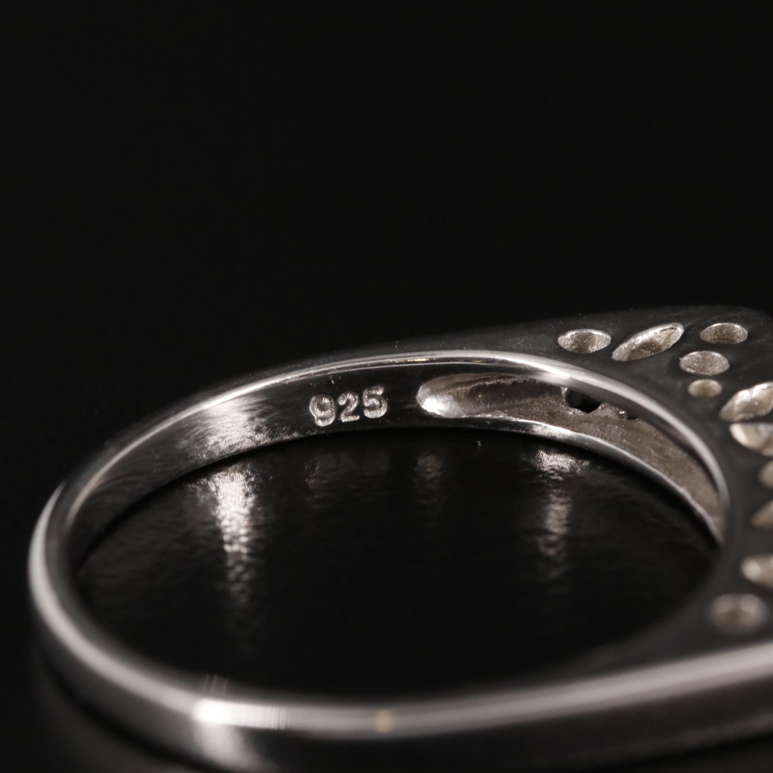 Sterling Diamond Bar Ring