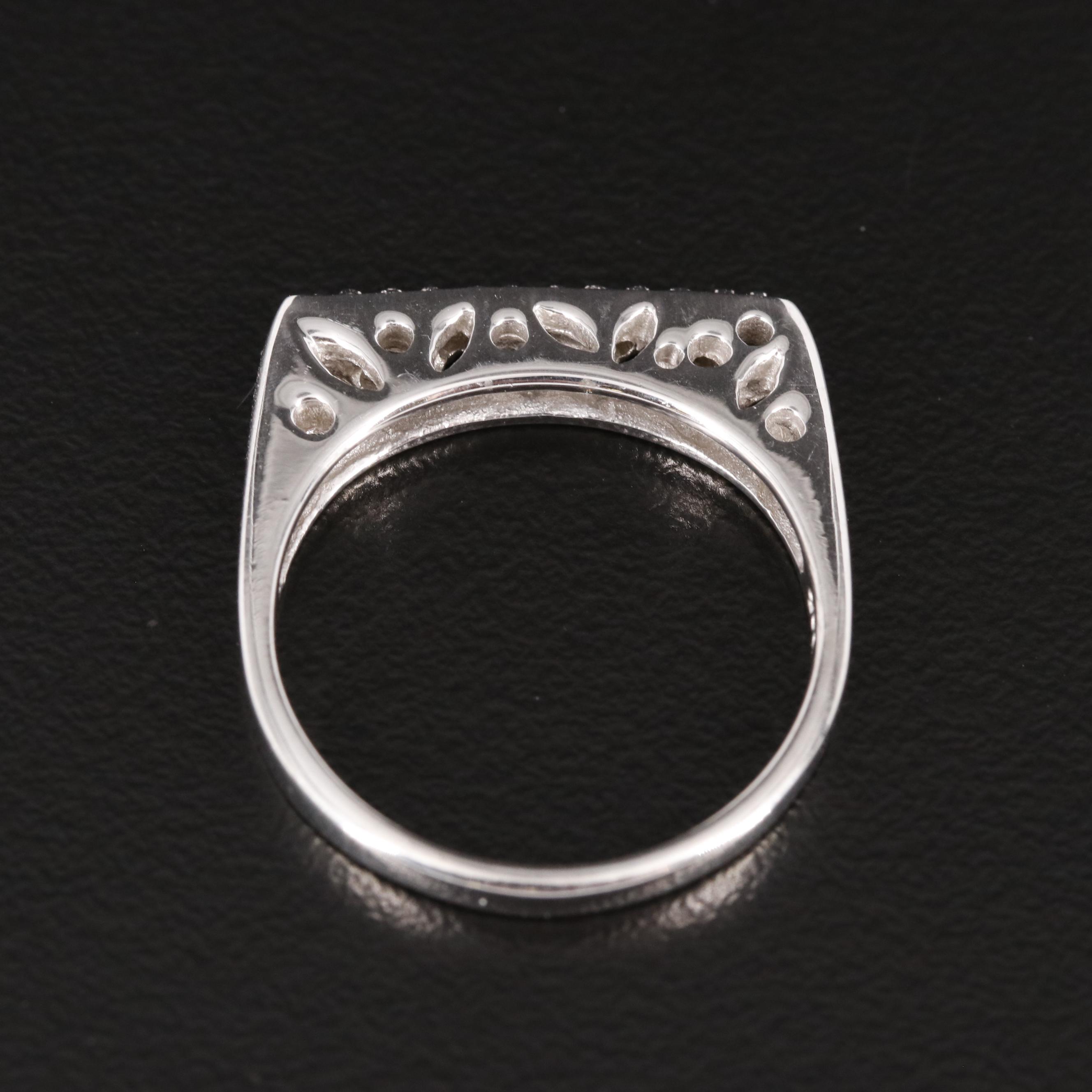 Sterling Diamond Bar Ring