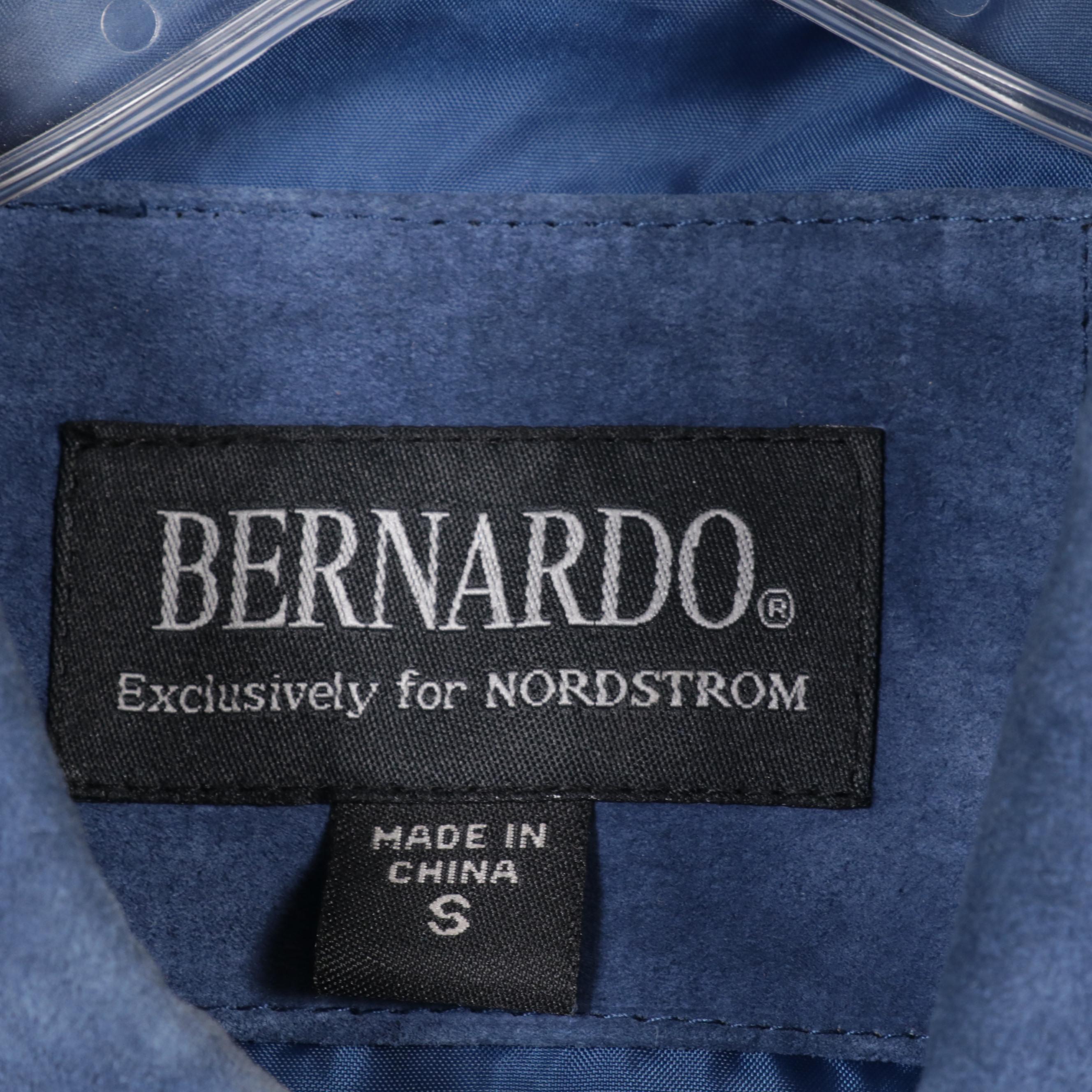 JLC New York Brown and Black Leather Jackets with Bernardo Blue Suede Jacket