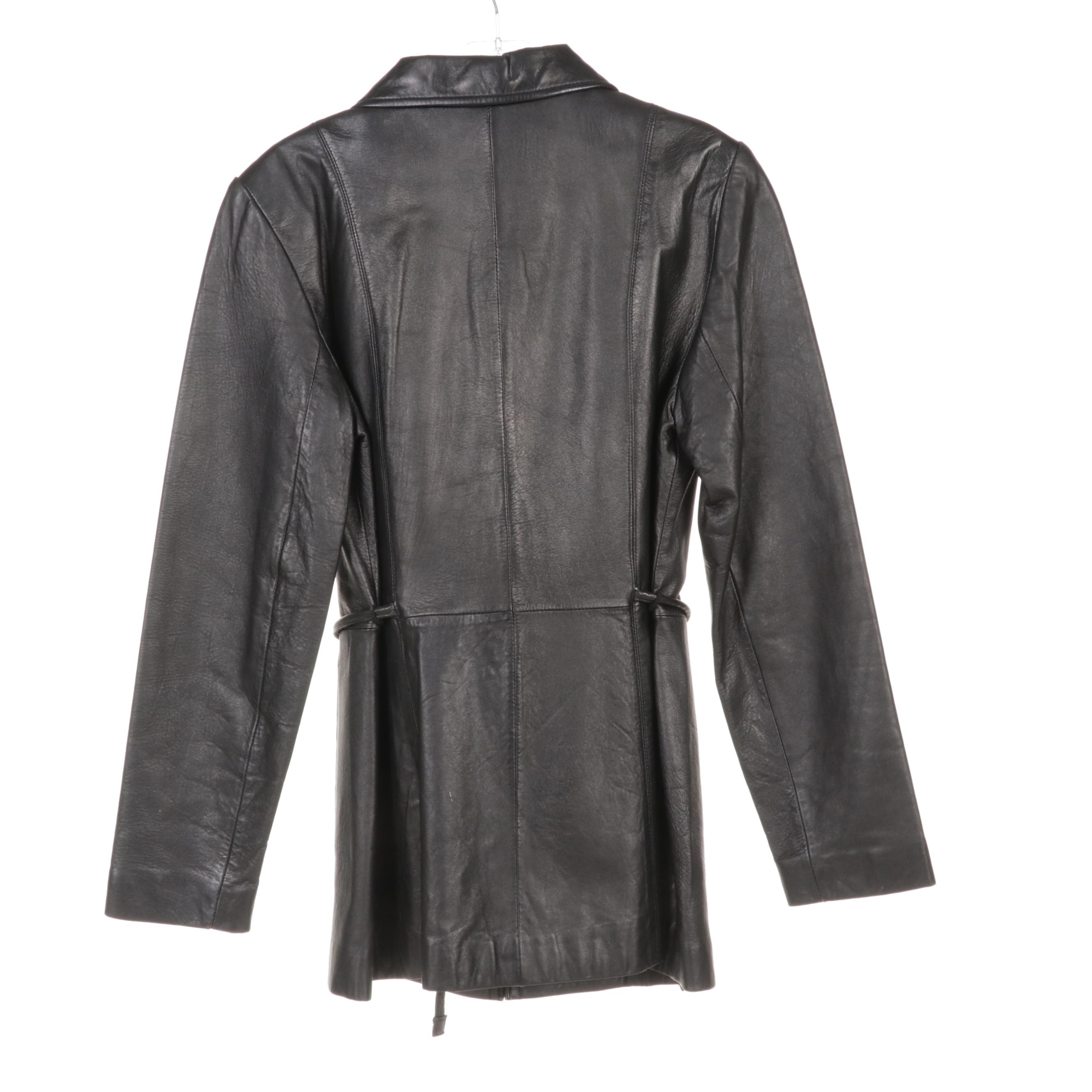 JLC New York Brown and Black Leather Jackets with Bernardo Blue Suede Jacket