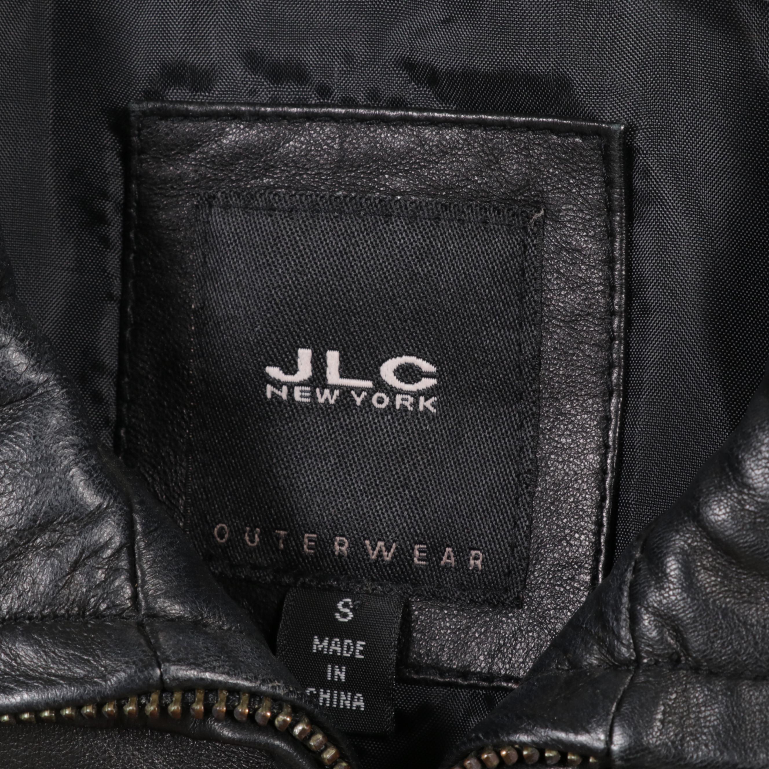 JLC New York Brown and Black Leather Jackets with Bernardo Blue Suede Jacket