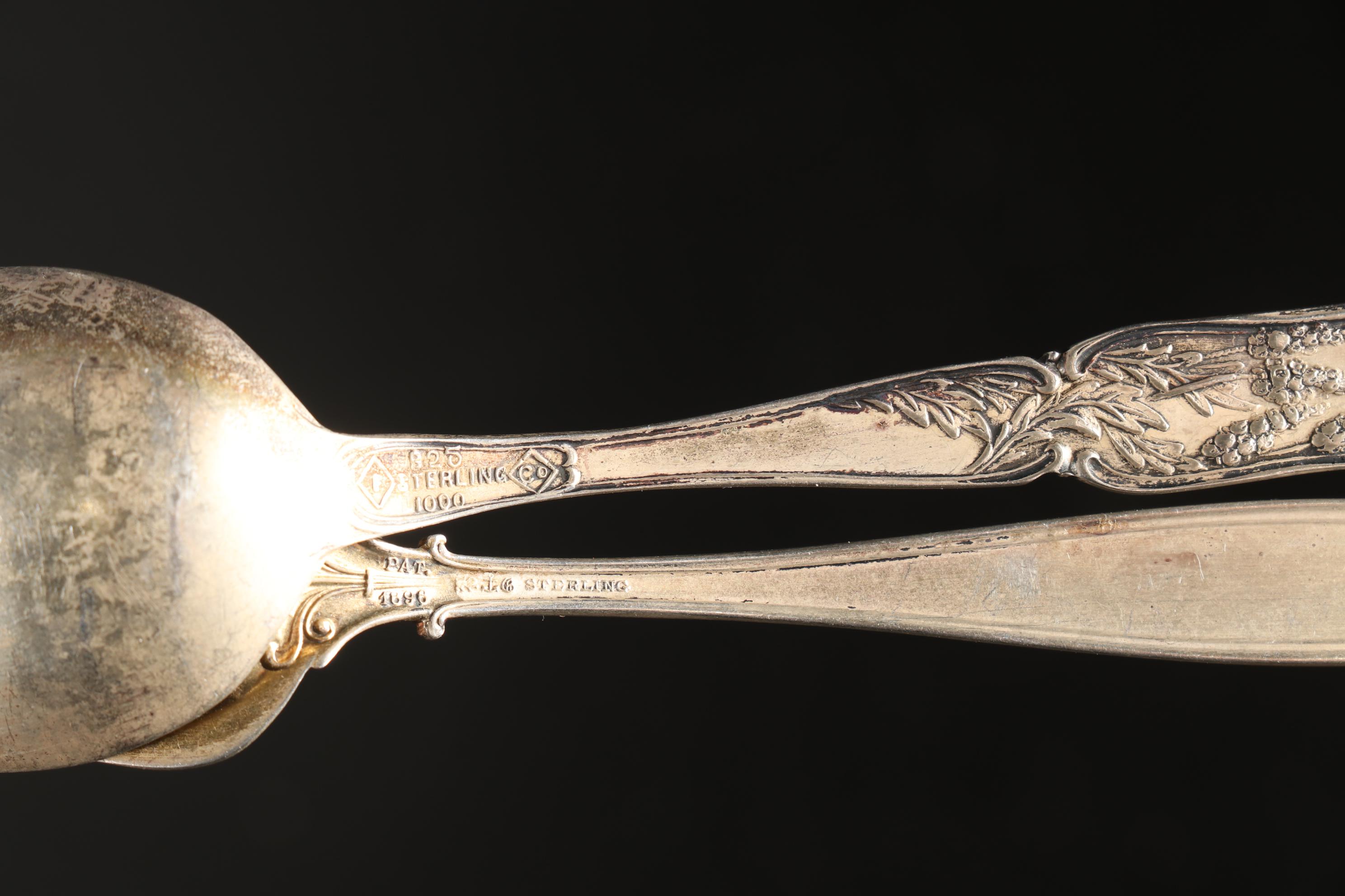 Sterling Silver Sugar, Souvenir, and Teaspoons With 875 Silver Cloisonne Spoons