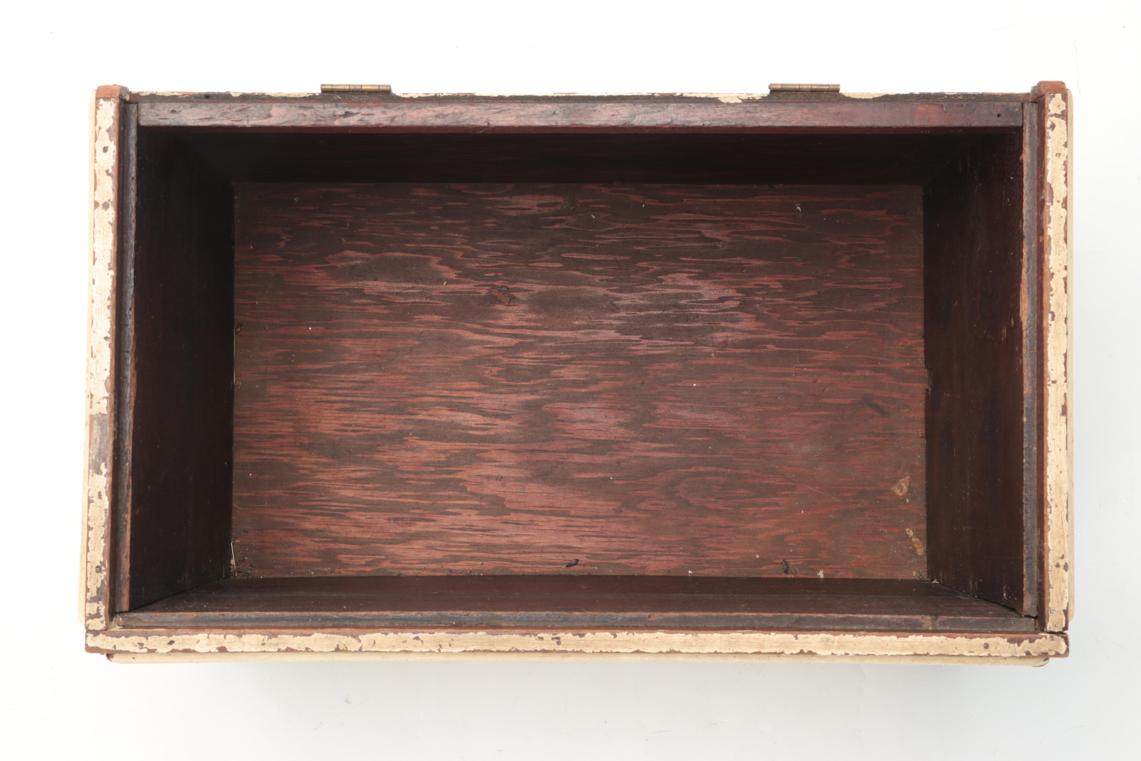 Hand-Crafted Wooden Floral Toy Chest, Early to Mid-20th Century