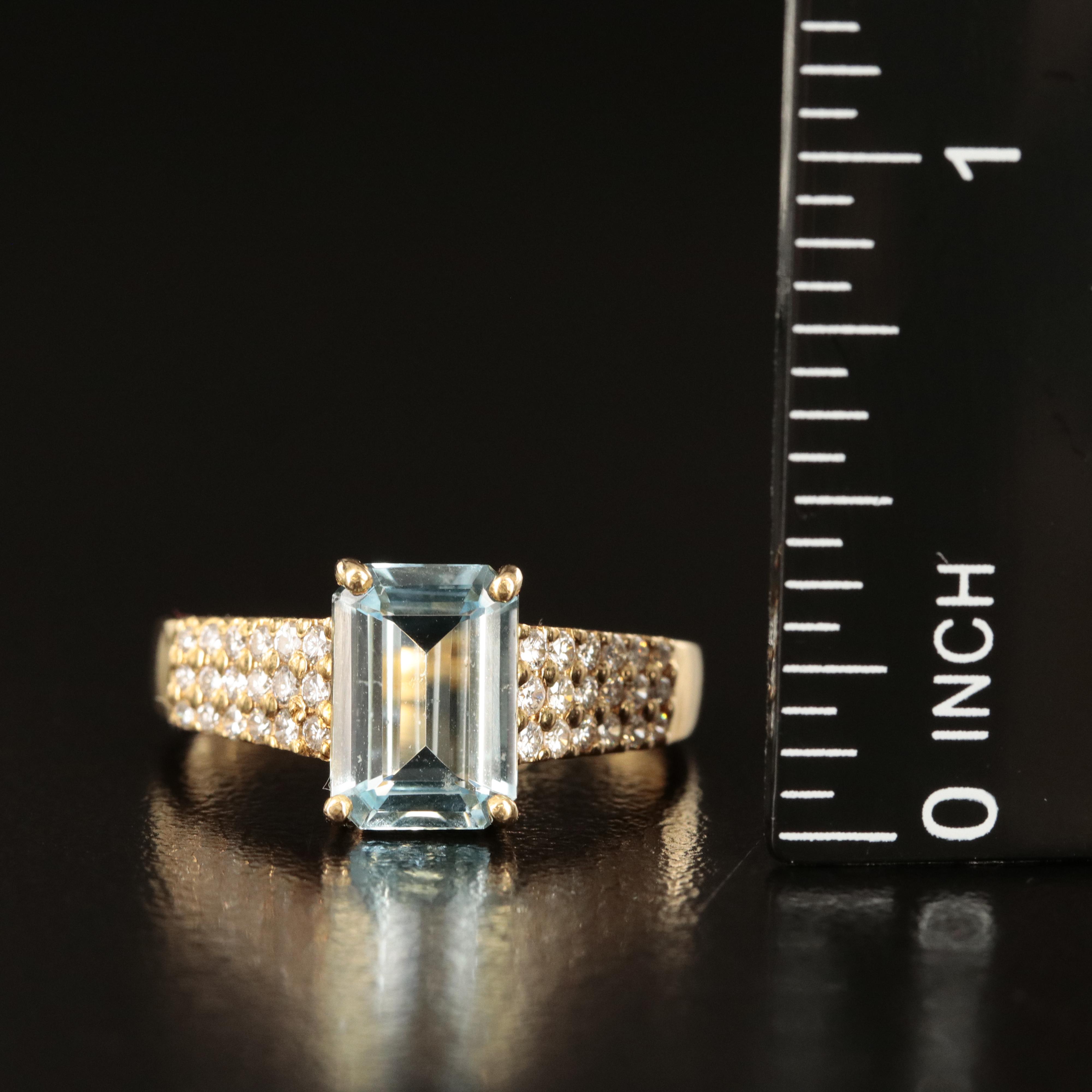 H. Stern 18K Aquamarine and Diamond Ring