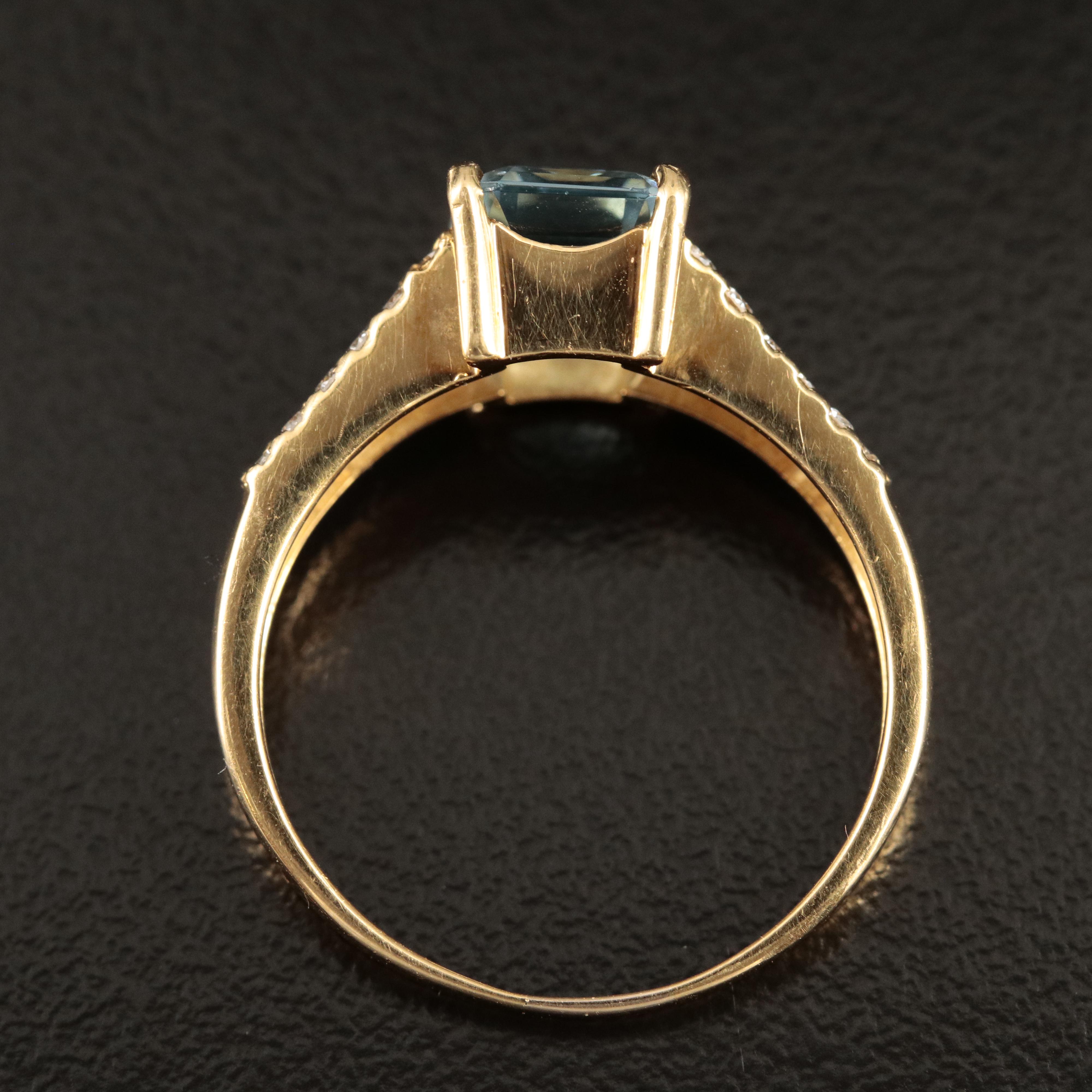 H. Stern 18K Aquamarine and Diamond Ring